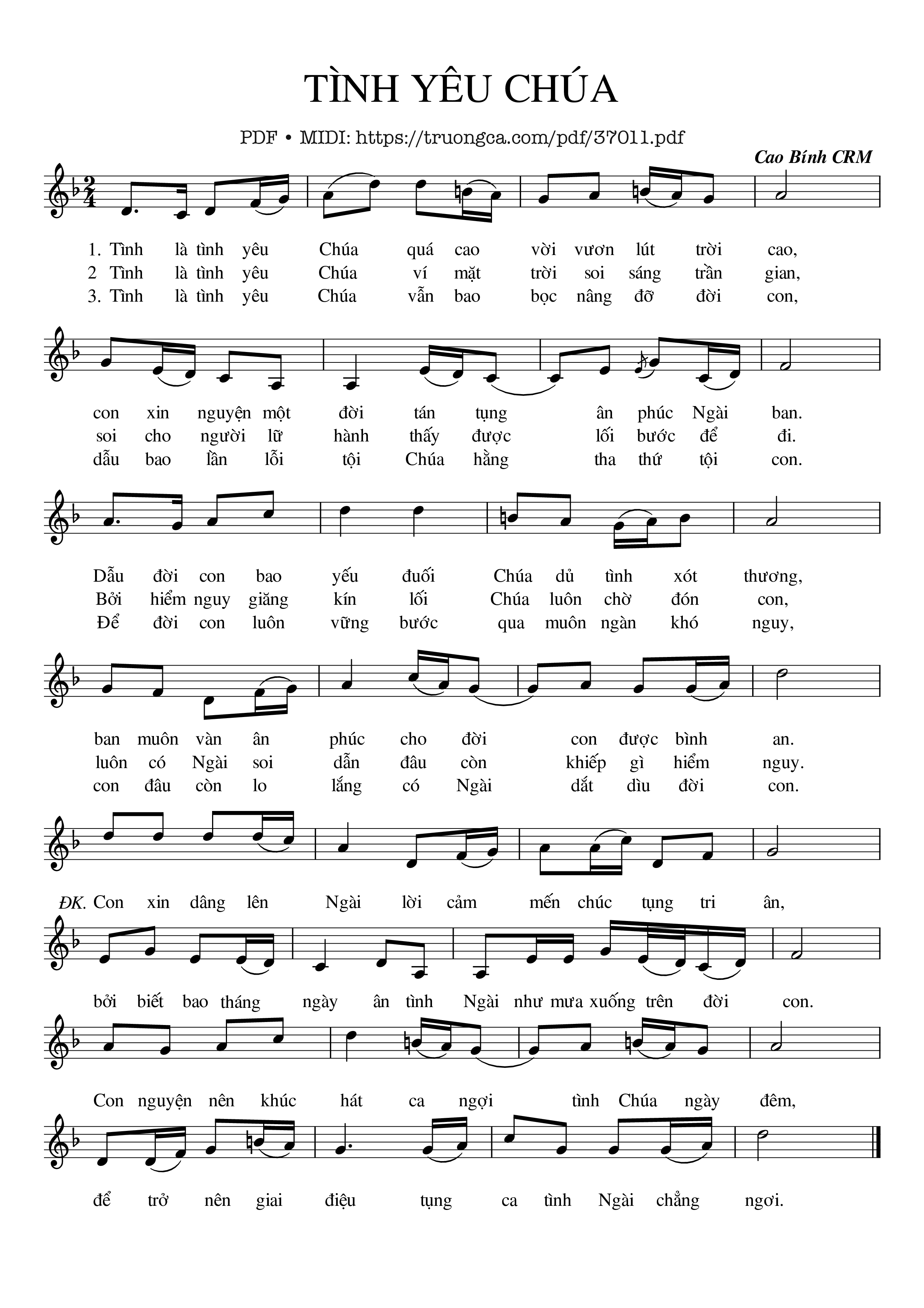 Page 1 of Sheet music PDF Tình Yêu Chúa - Cao Bính Crm