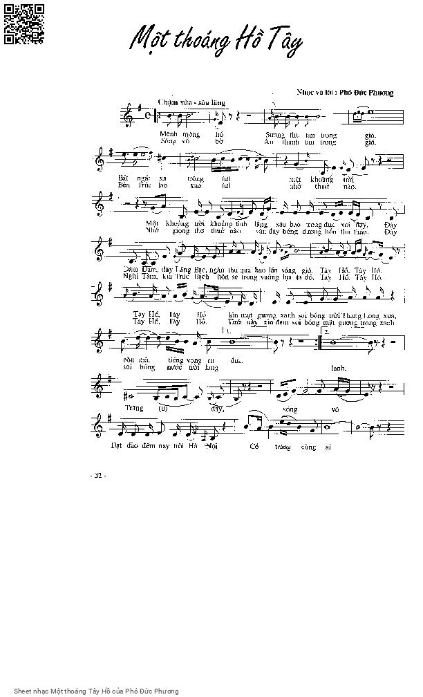 Page 3 of Sheet music PDF Một thoáng Tây Hồ - Phó Đức Phương