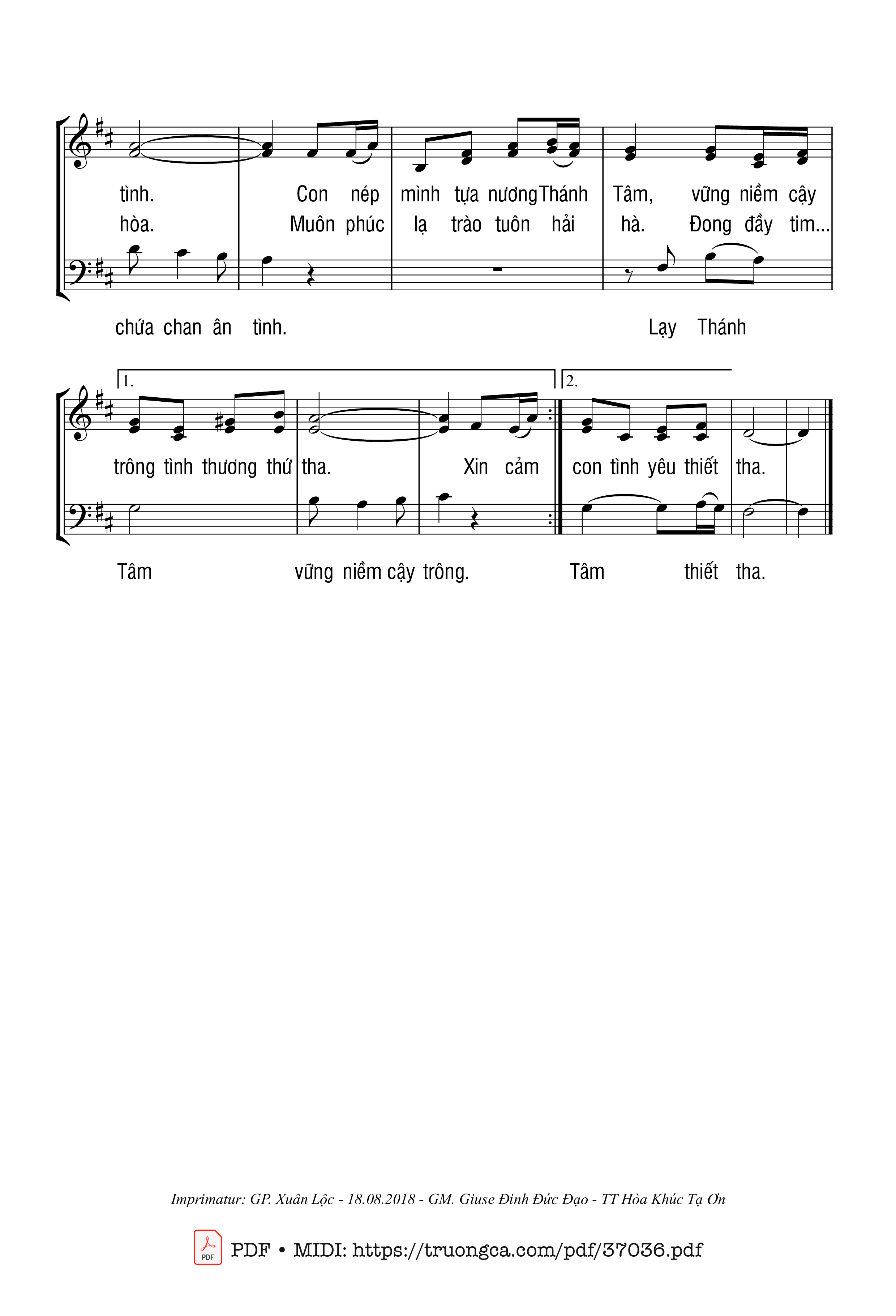 Page 2 of Sheet music PDF Thánh Tâm Mời Gọi - Thế Thông