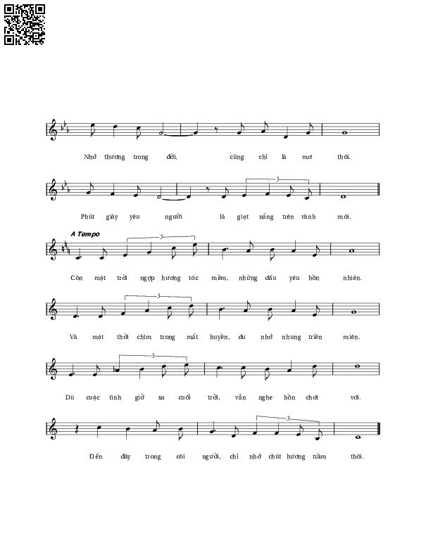 Page 2 of Sheet music PDF Một thời dấu yêu - Lê Vân Tú