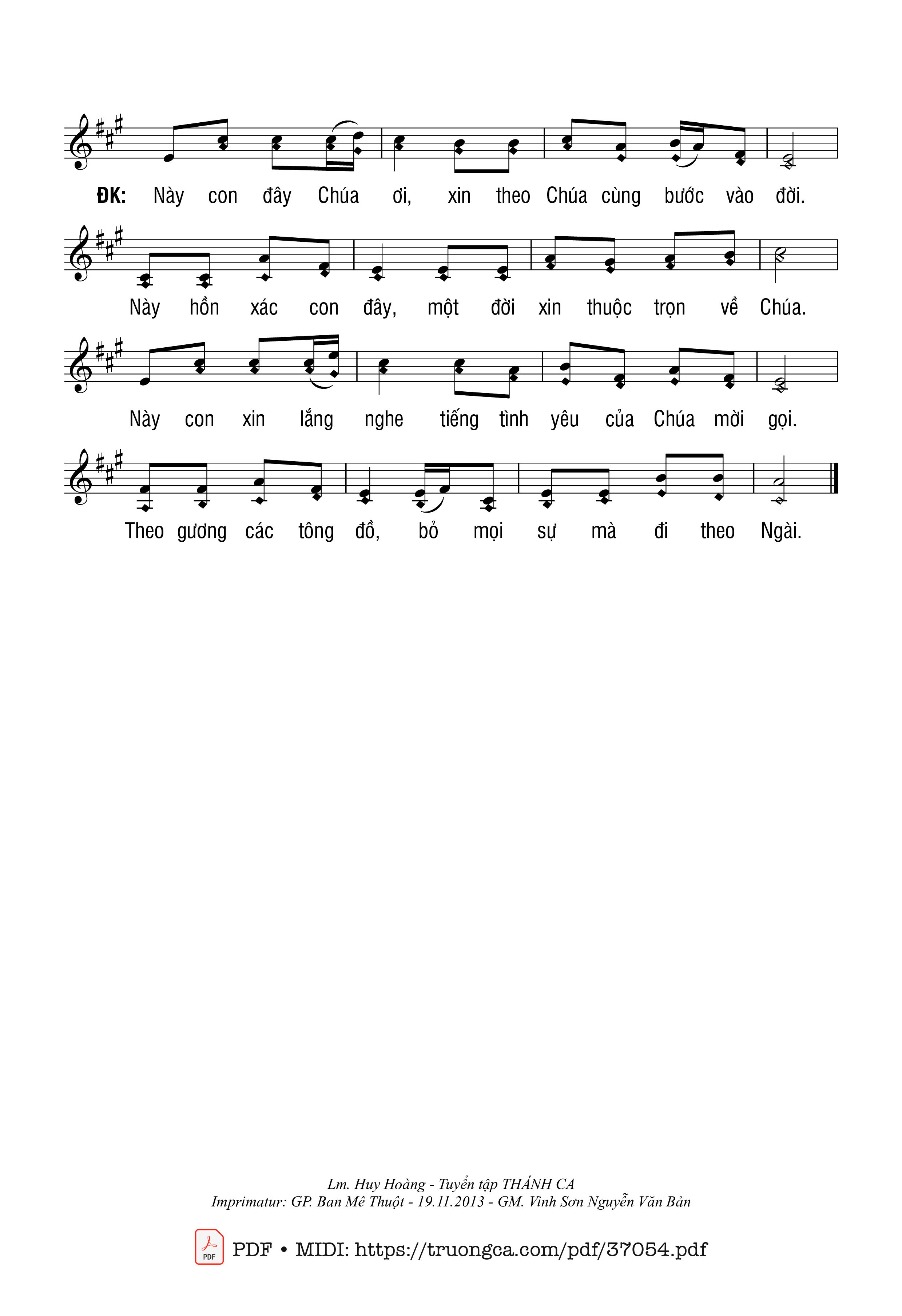 Page 2 of Sheet music PDF Chúa Gọi Các Tông Đồ - Huy Hoàng