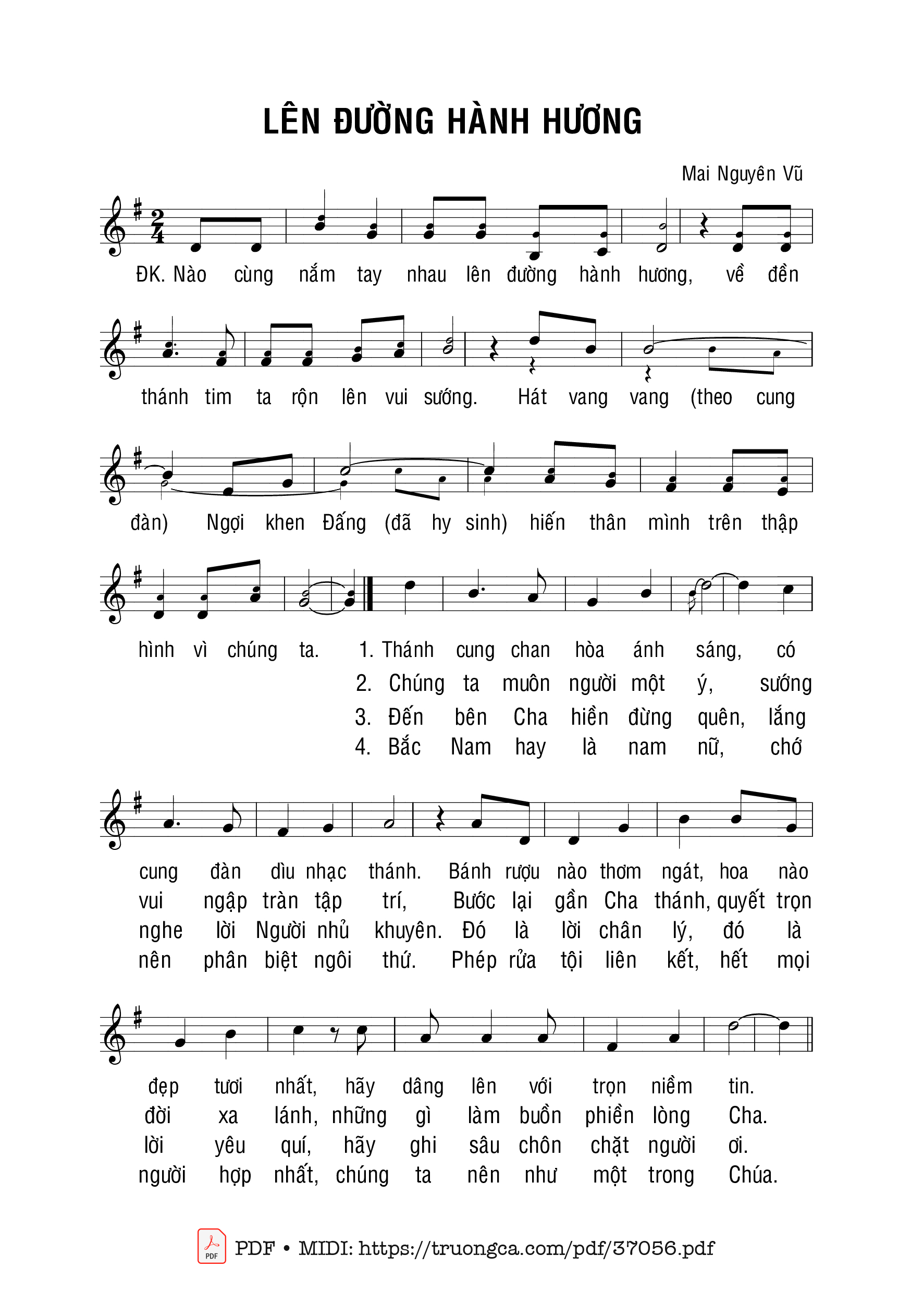 Page 1 of Sheet music PDF Lên Đường Hành Hương - Mai Nguyên Vũ