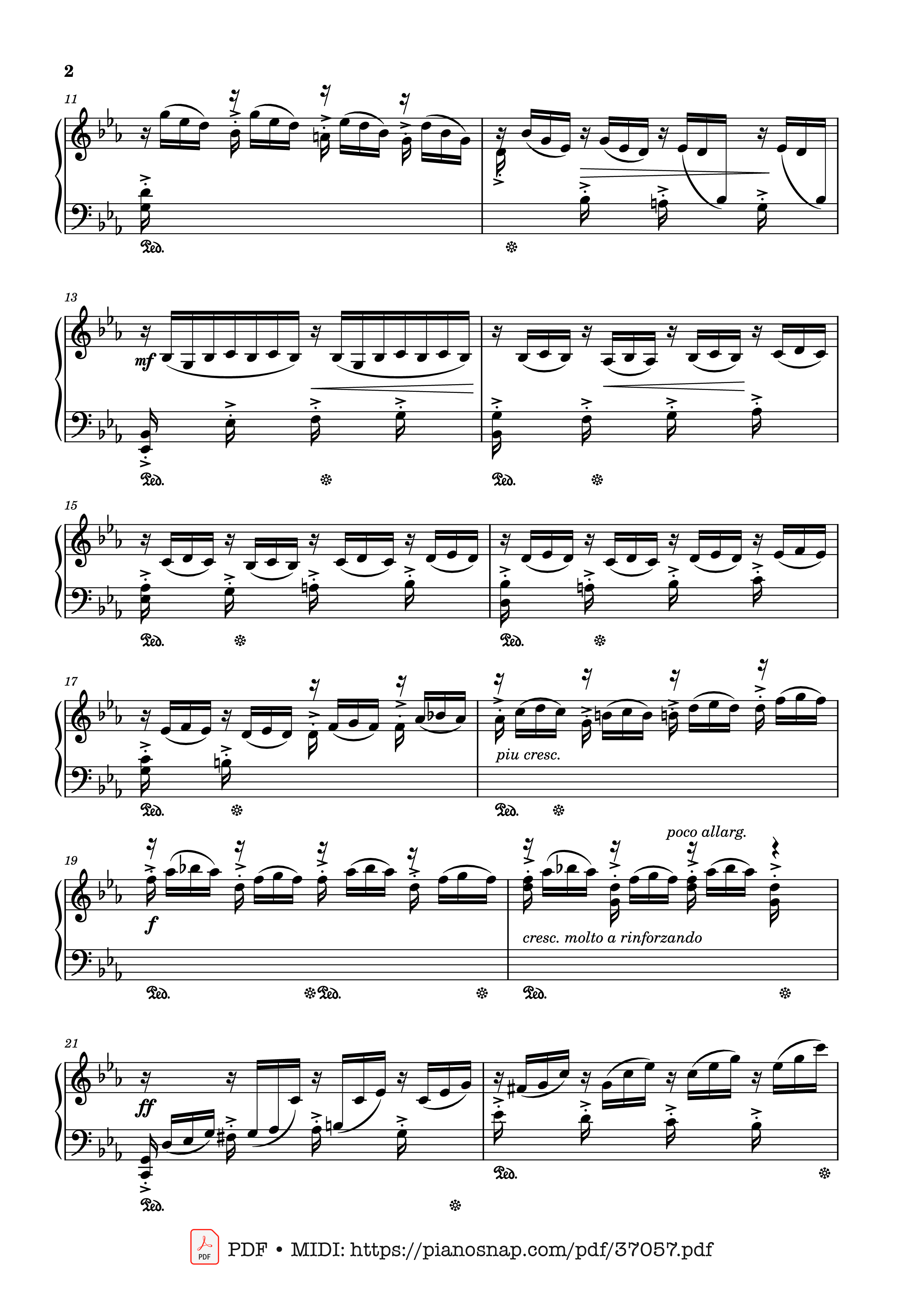 Page 2 of Sheet music PDF Etude Op. 33 No. 18 Stormy stream - Samuil Maykapar