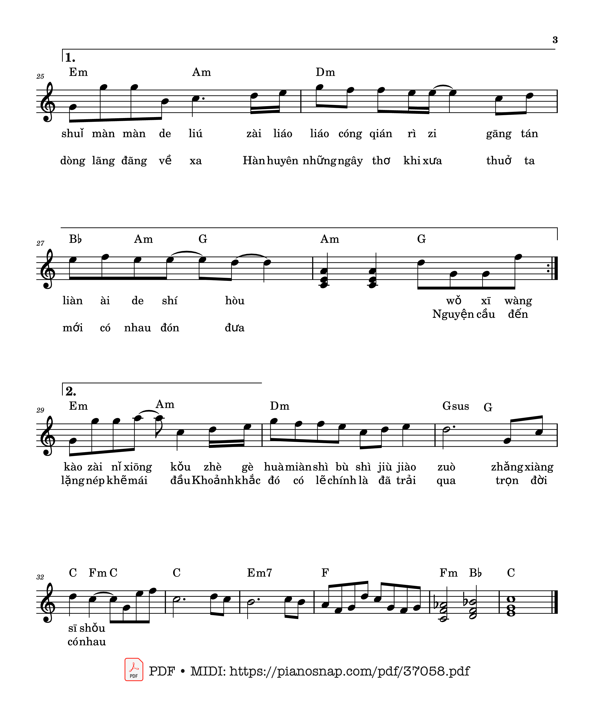 Page 3 of Sheet music PDF Piano Năm Mươi Năm Về Sau - lời việt - Ly Zhong Yi