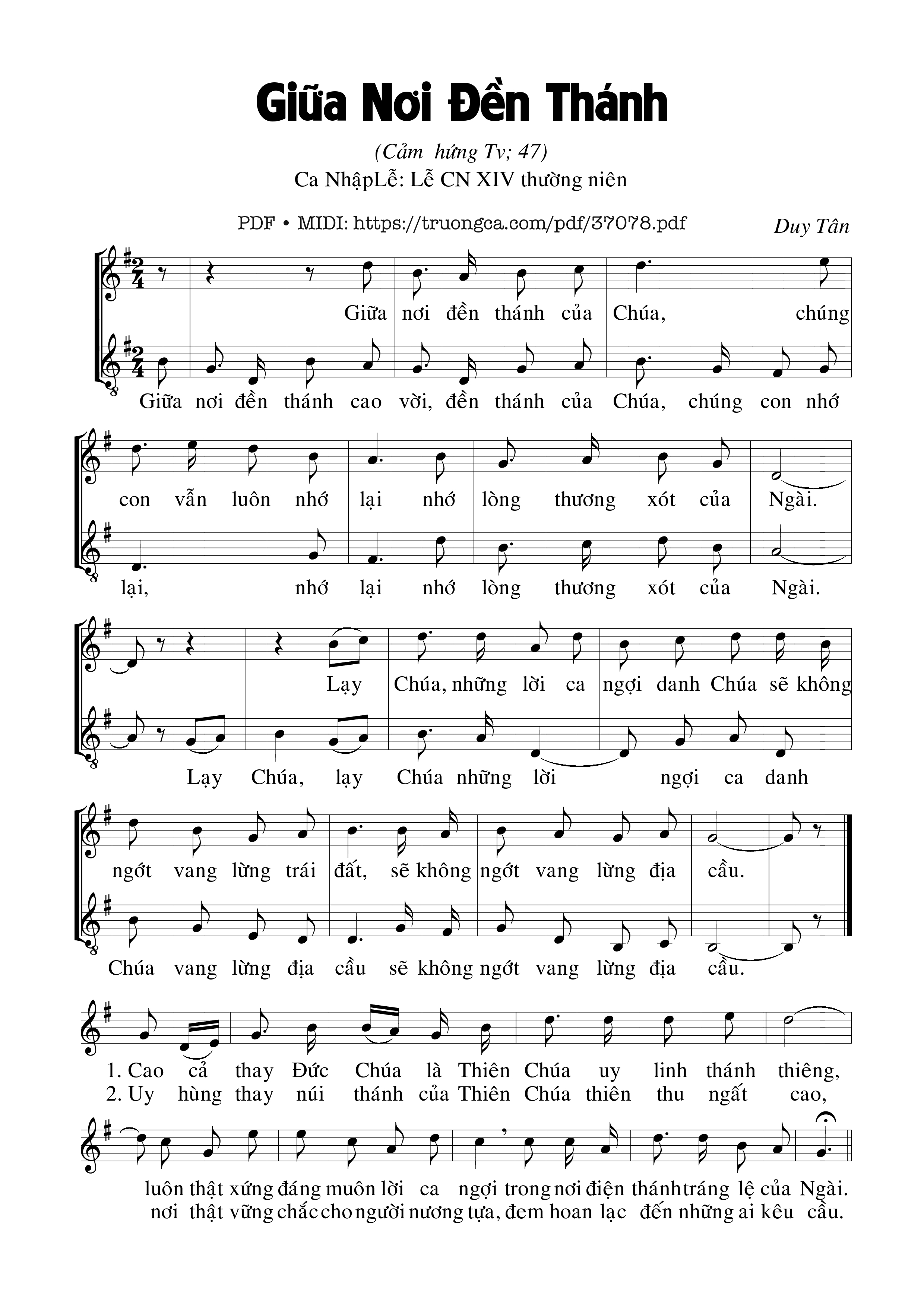 Page 1 of Sheet music PDF Thánh Vịnh 47, Giữa Nơi Đền Thánh - Duy Tân