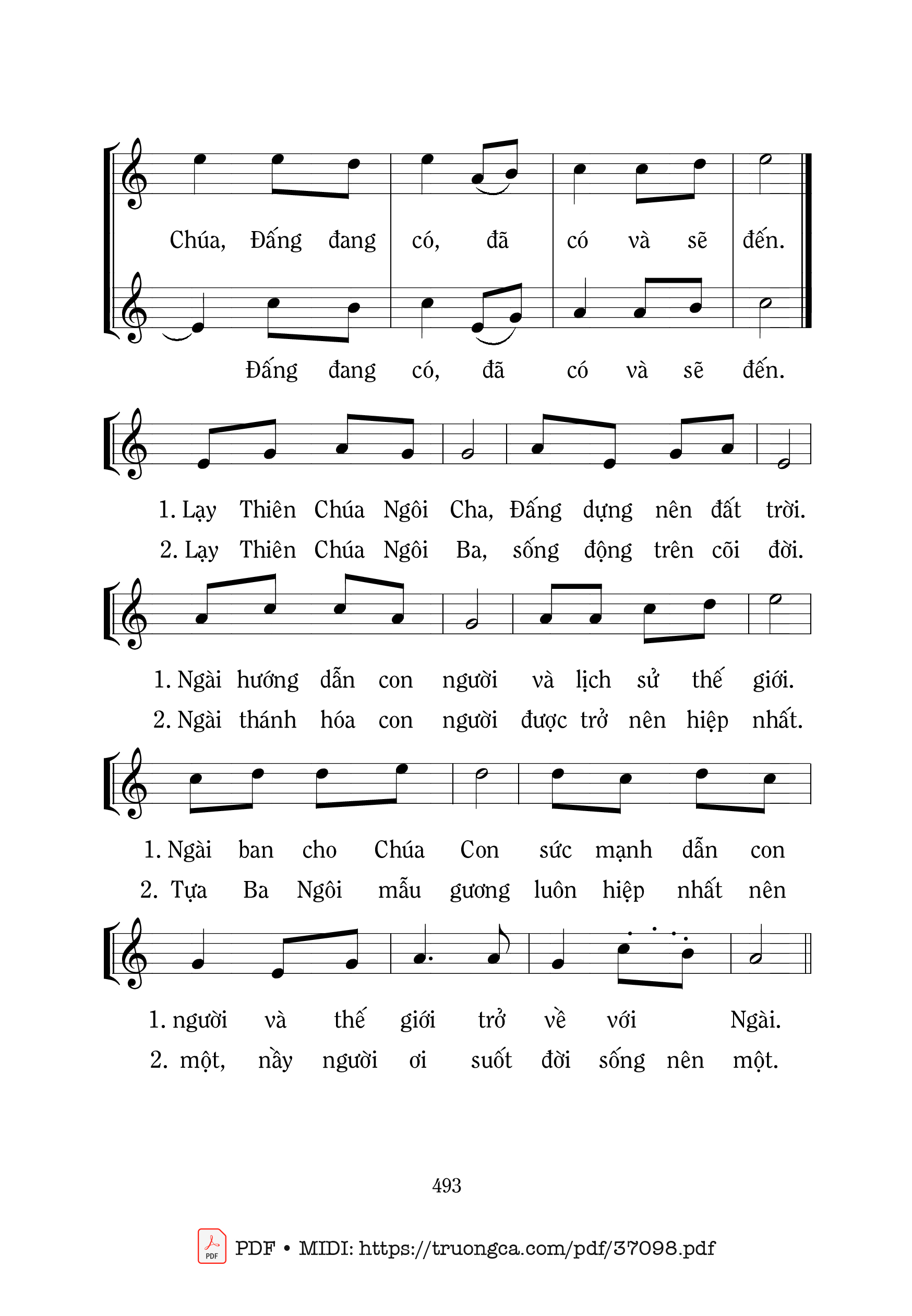 Page 2 of Sheet music PDF Thiên Chúa Đã Yêu - Mi Trầm