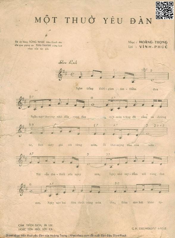 Page 2 of Sheet music PDF Một thuở yêu đàn - Hoàng Trọng