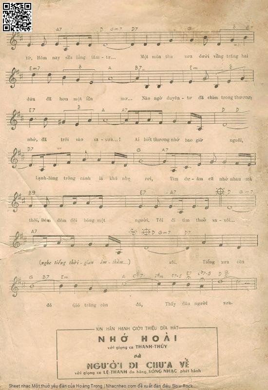 Page 3 of Sheet music PDF Một thuở yêu đàn - Hoàng Trọng