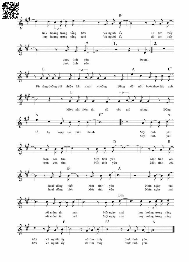 Page 2 of Sheet music PDF Một tình yêu - Đức Huy