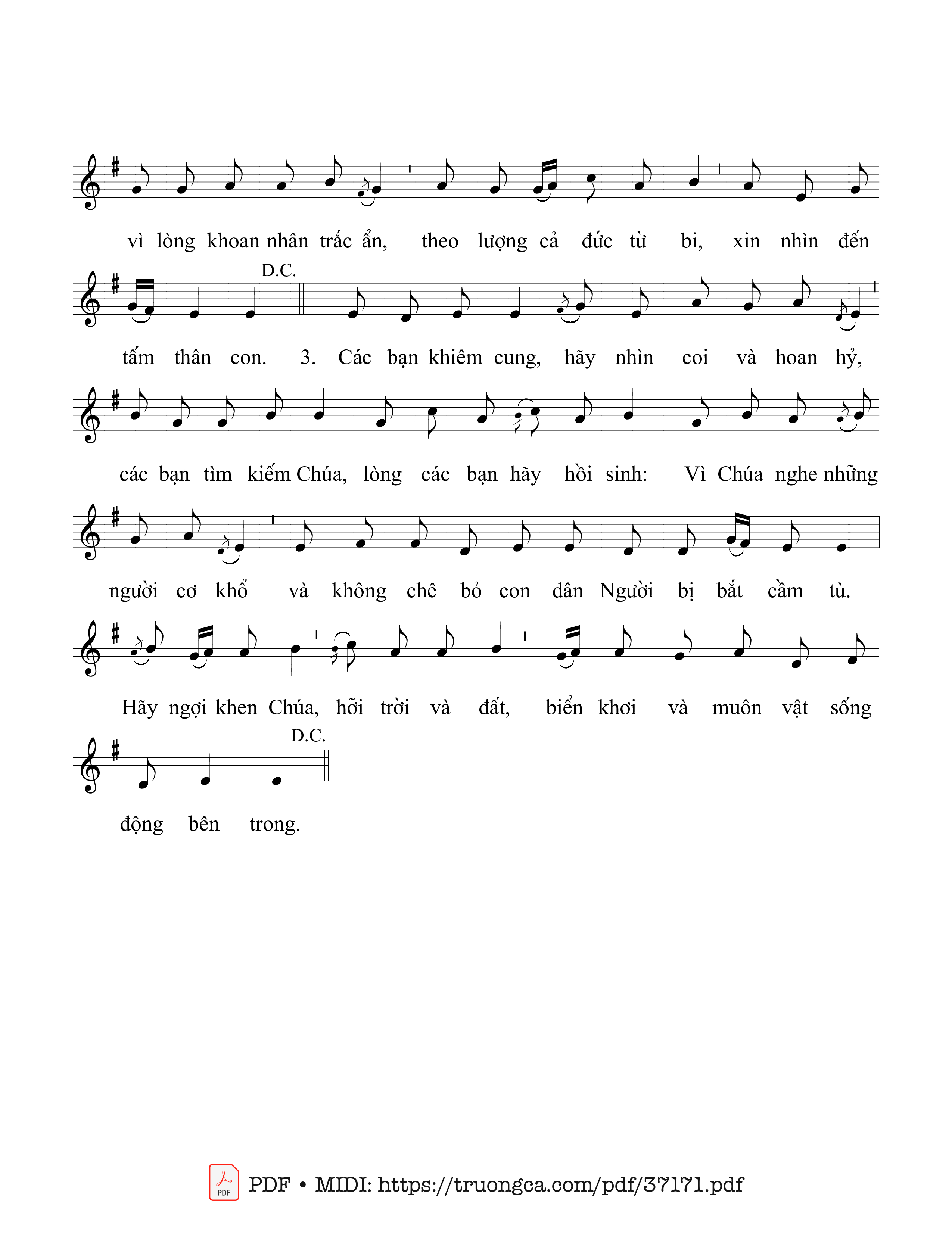Page 2 of Sheet music PDF Thánh Vịnh 68, Chúa Nhật 12A Thường Niên - Đỗ Vy Hạ