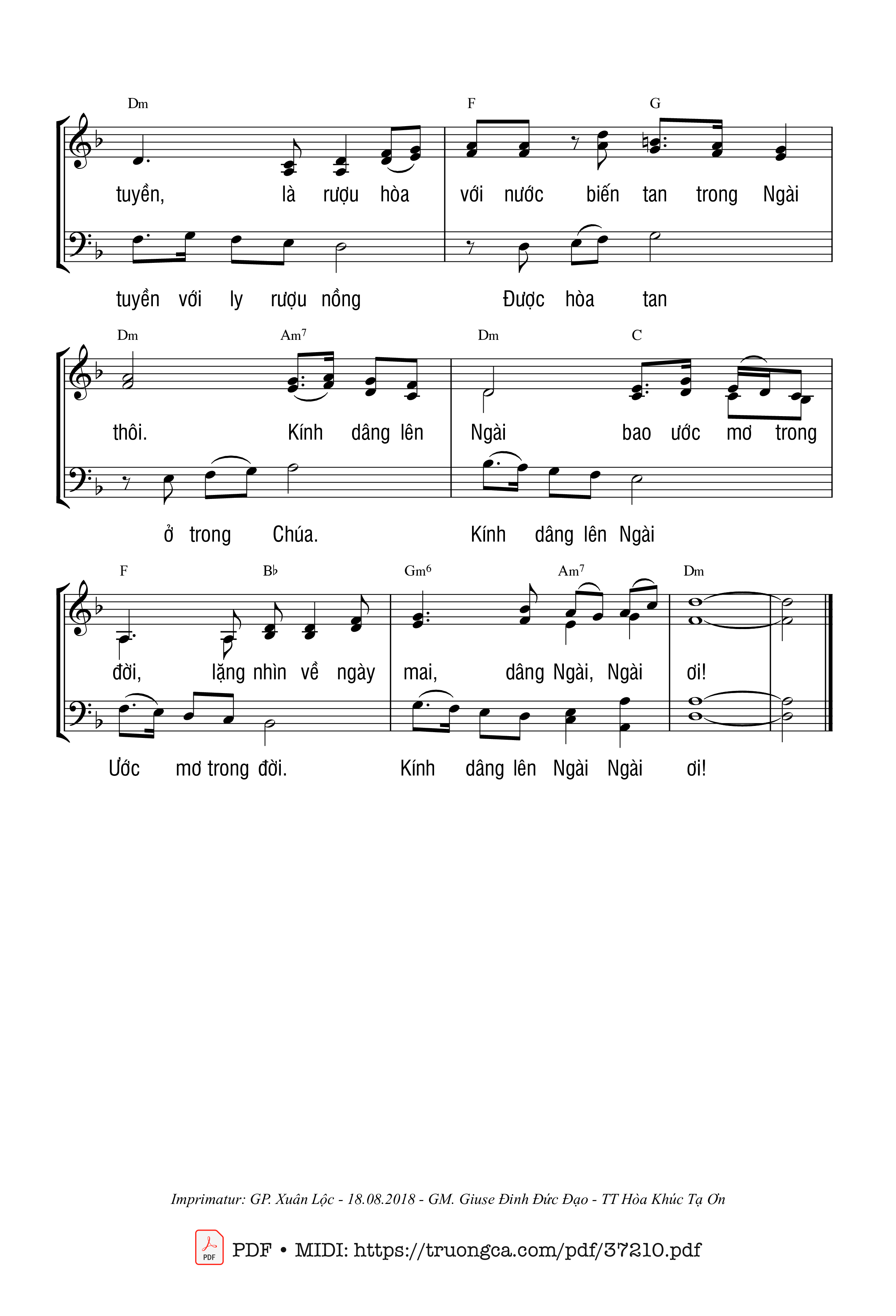 Page 2 of Sheet music PDF Kính Dâng Ngài - Thế Thông