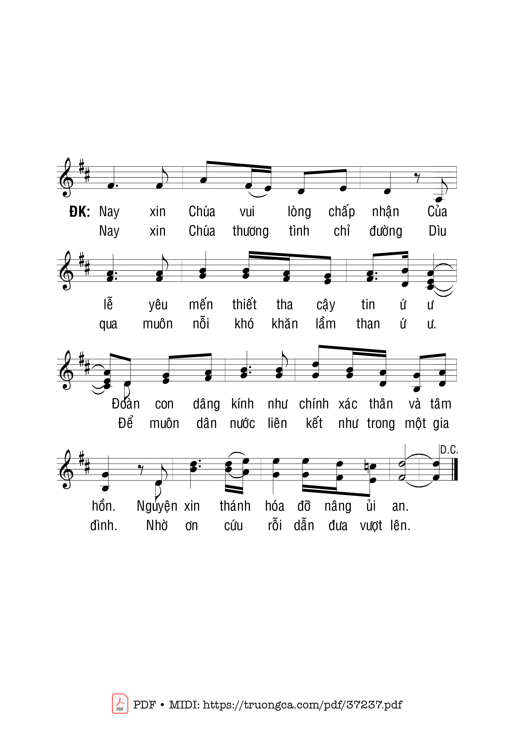 Page 2 of Sheet music PDF Dâng Dâng Lên - Đa Minh