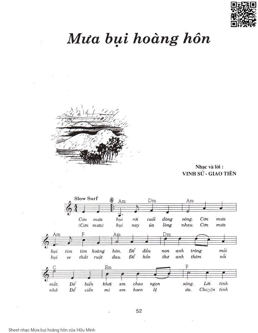 Sheet PDF of Mưa bụi hoàng hôn