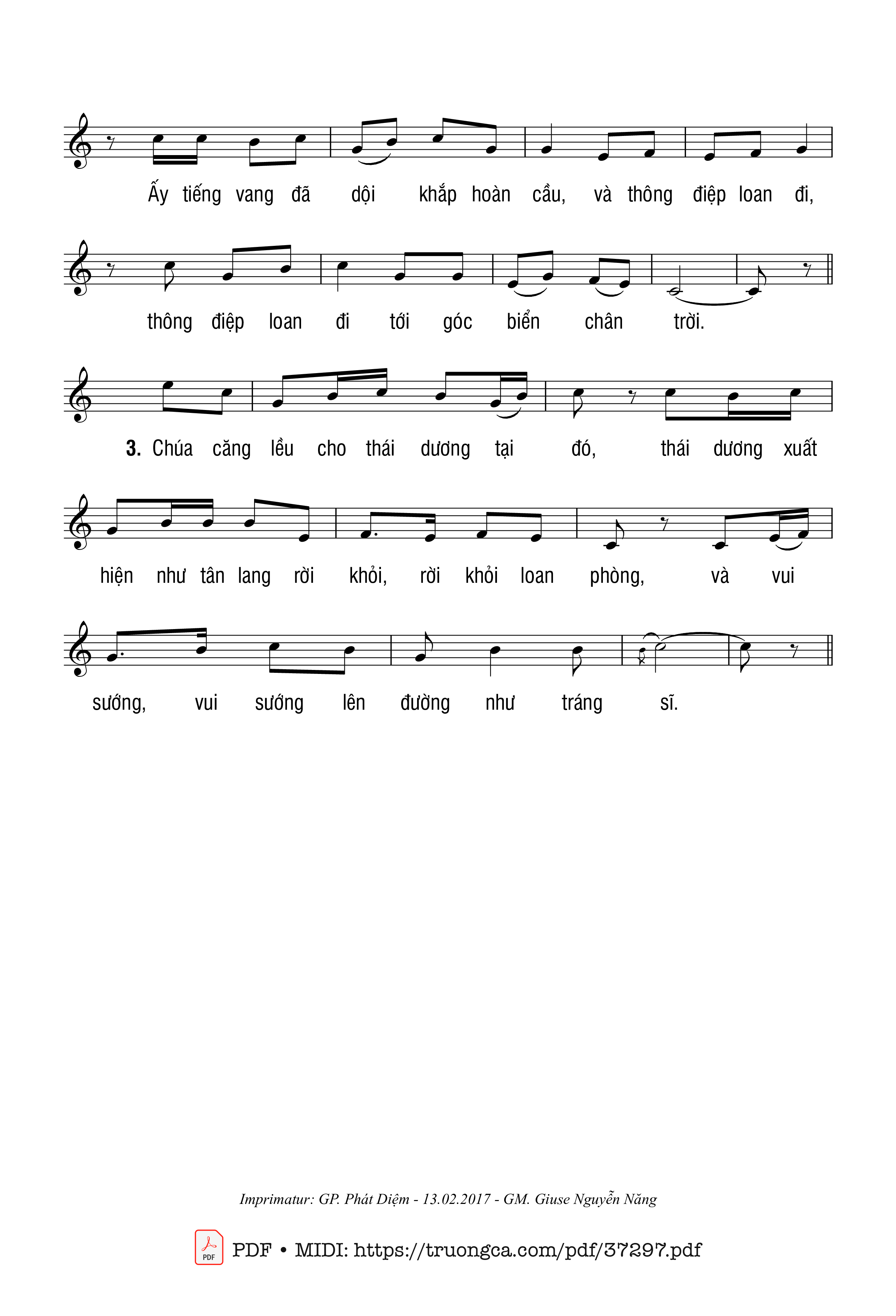 Page 2 of Sheet music PDF Thánh Vịnh 18A, Tiếng Các Ngài Dội Vang - Xuân Hoàng