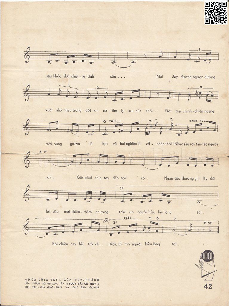 Page 3 of Sheet music PDF Mùa chia tay - Duy Khánh