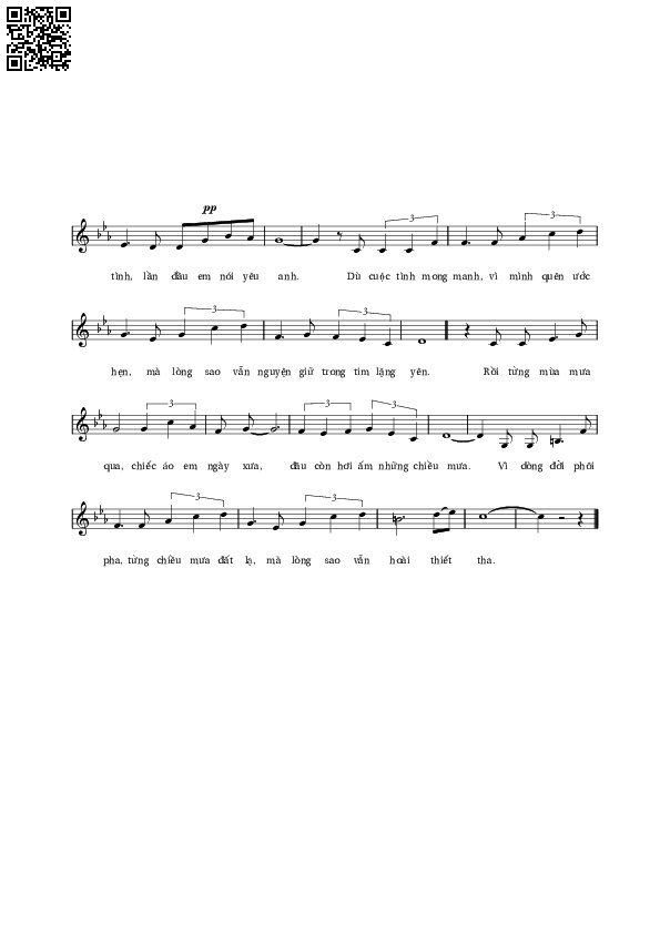 Page 2 of Sheet music PDF Mưa chiều bên ấy - Lê Vân Tú