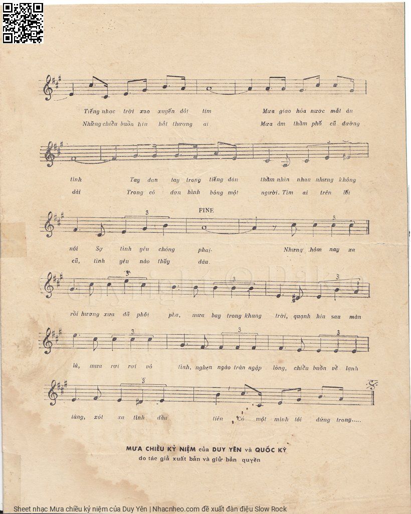 Page 3 of Sheet music PDF Mưa chiều kỷ niệm - Duy Yên