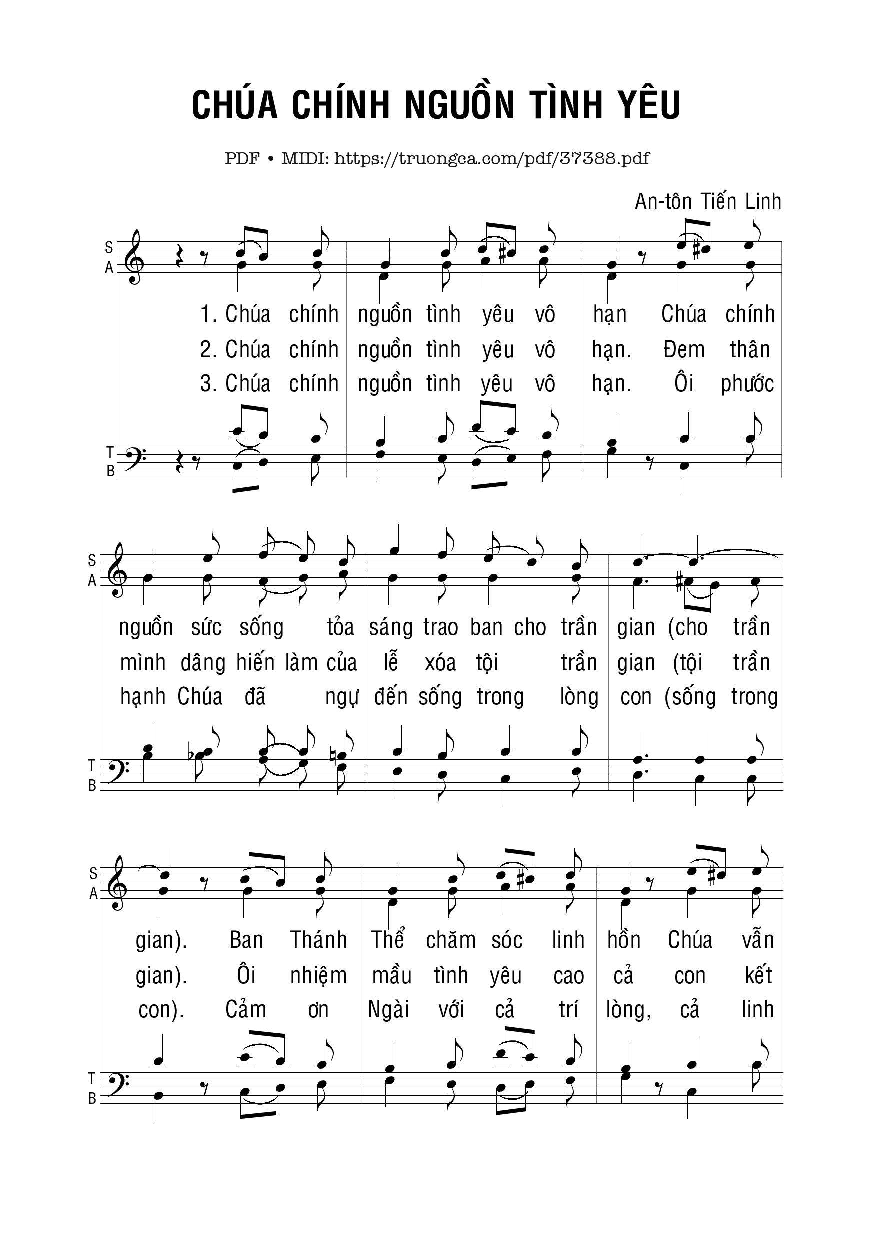 Page 1 of Sheet music PDF Chúa Chính Nguồn Tình Yêu - Antôn Tiến Linh