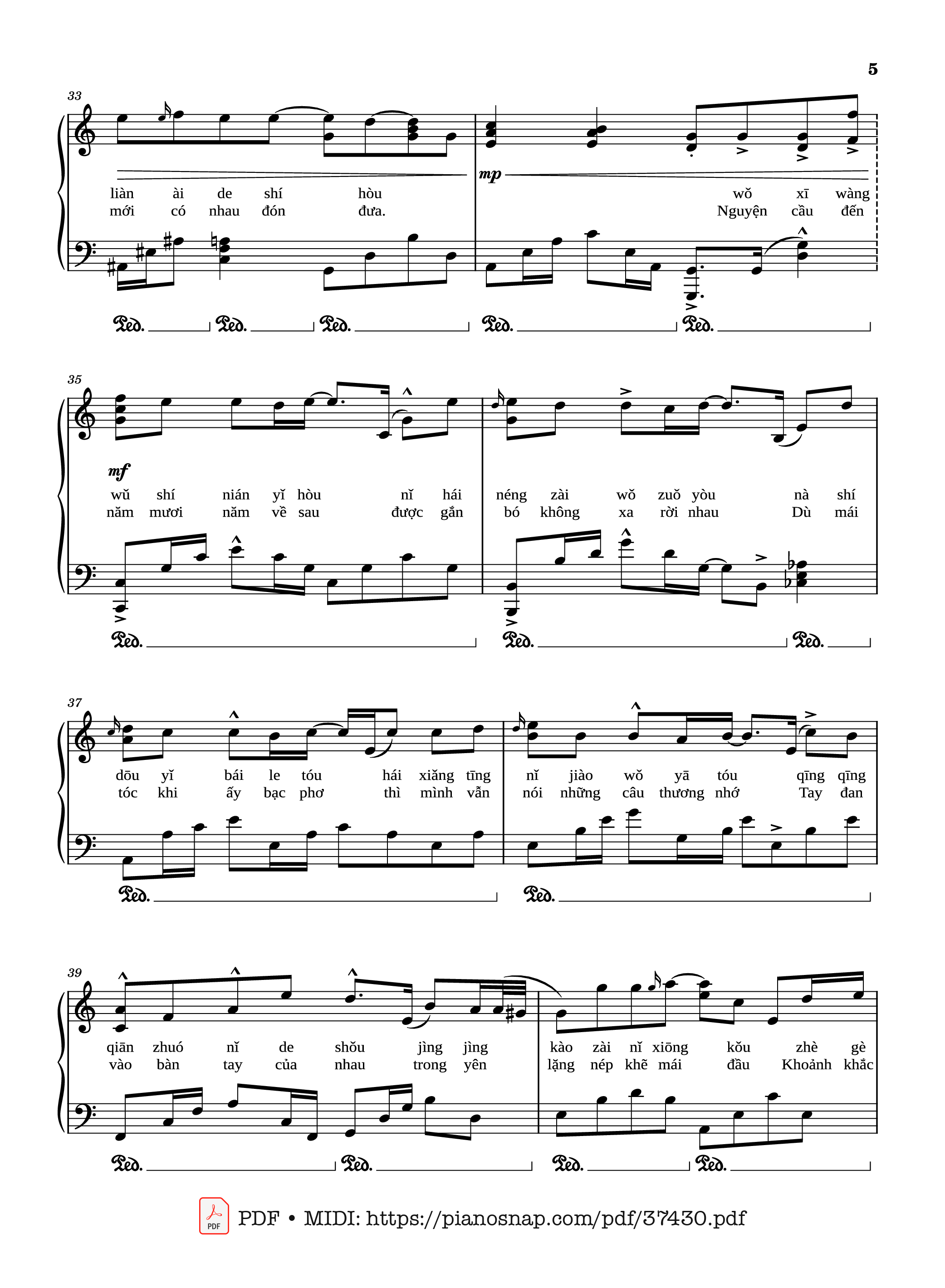 Page 4 of Sheet music PDF Piano 50 năm về sau Piano (五十年以后) - Hải Lai A Mộc