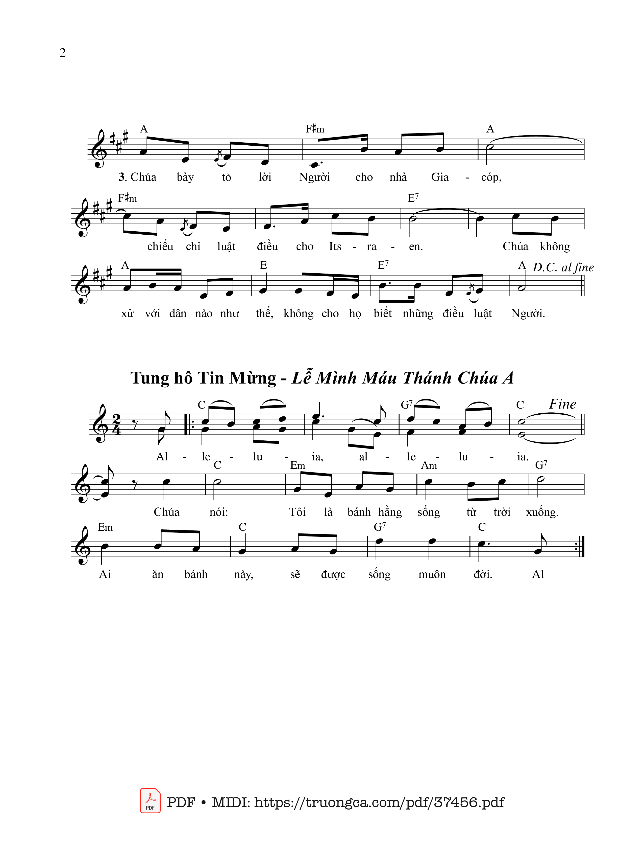 Page 2 of Sheet music PDF Thánh Vịnh 147, Tôn Vinh Chúa - Ngọc Cẩn