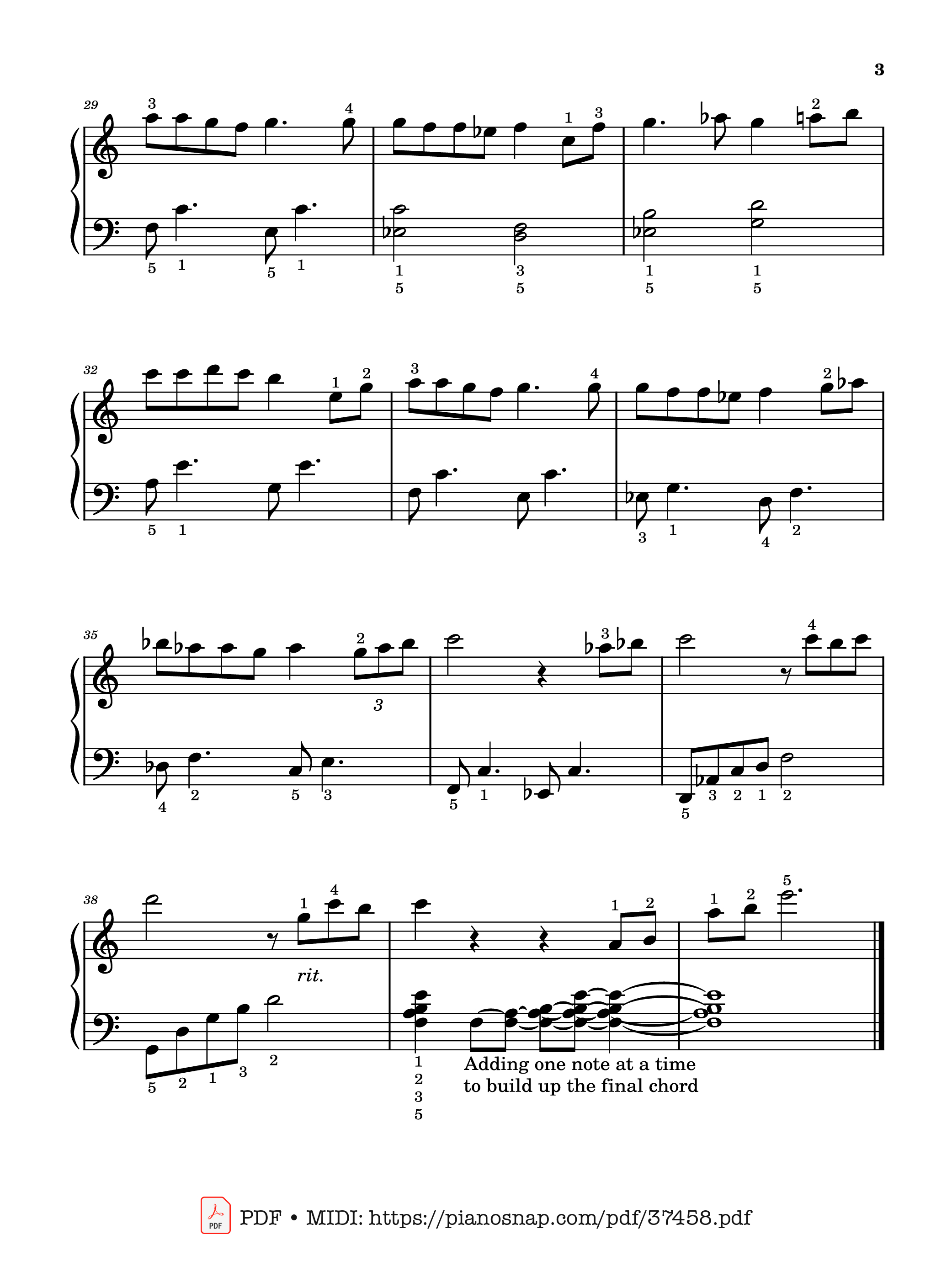 Page 3 of Sheet music PDF Piano One Summer