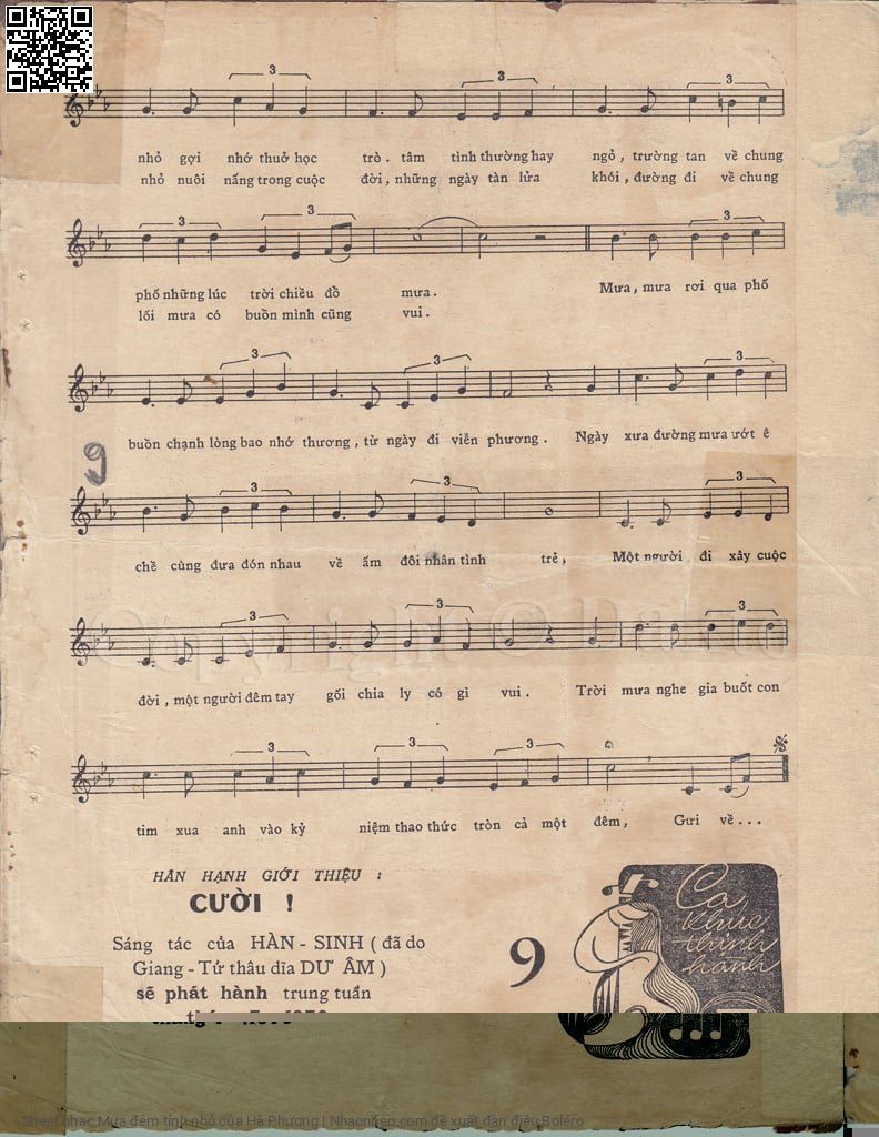 Page 3 of Sheet music PDF Mưa đêm tỉnh nhỏ - Hà Phương
