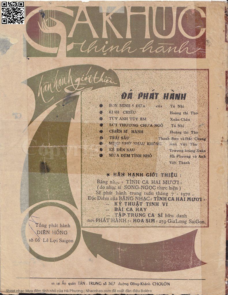 Page 4 of Sheet music PDF Mưa đêm tỉnh nhỏ - Hà Phương