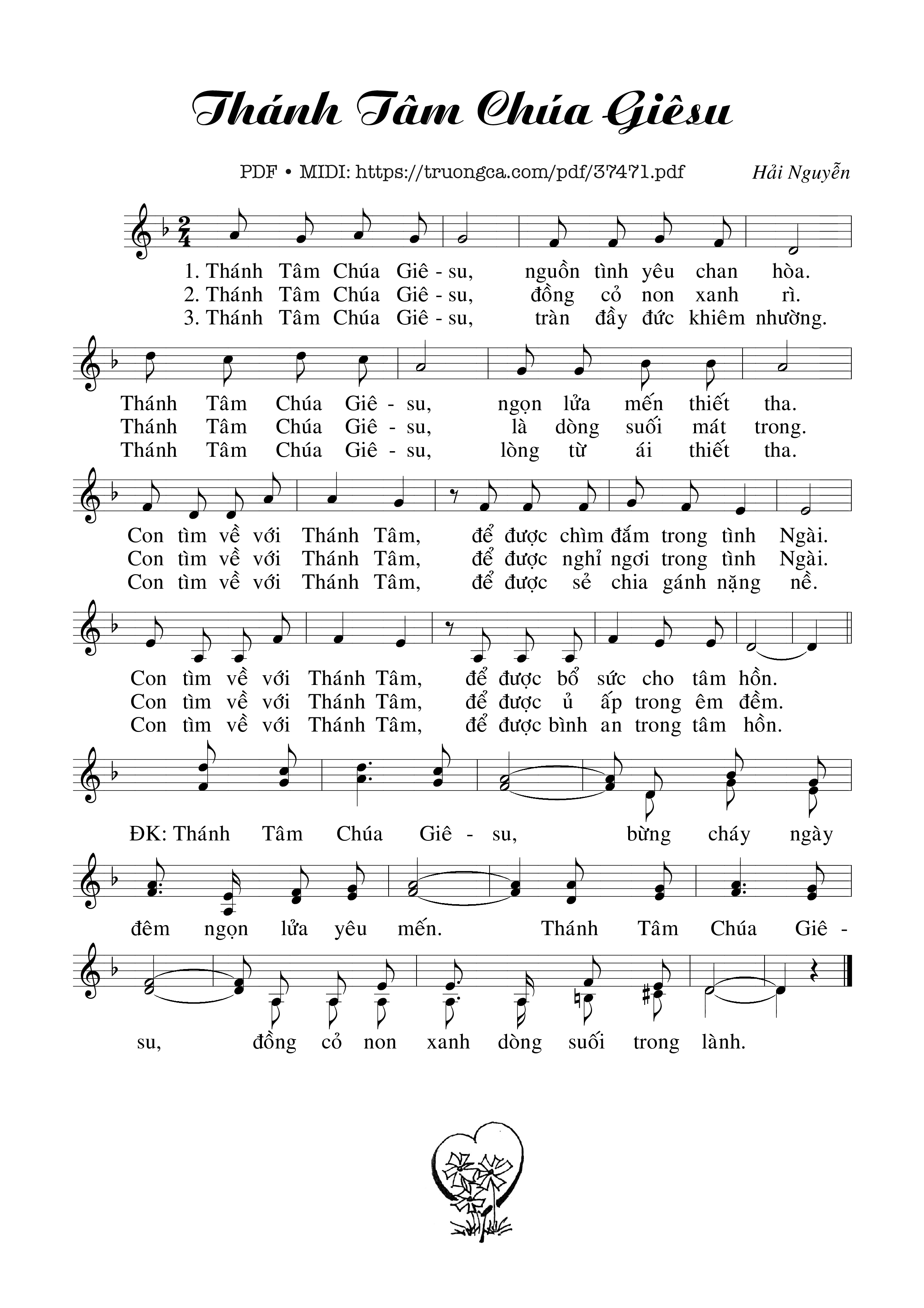 Page 1 of Sheet music PDF Thánh Tâm Chúa Giêsu - Hải Nguyễn