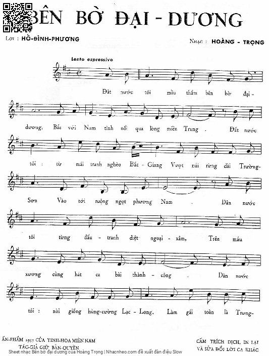 Page 5 of Sheet music PDF Bên bờ đại dương - Hoàng Trọng