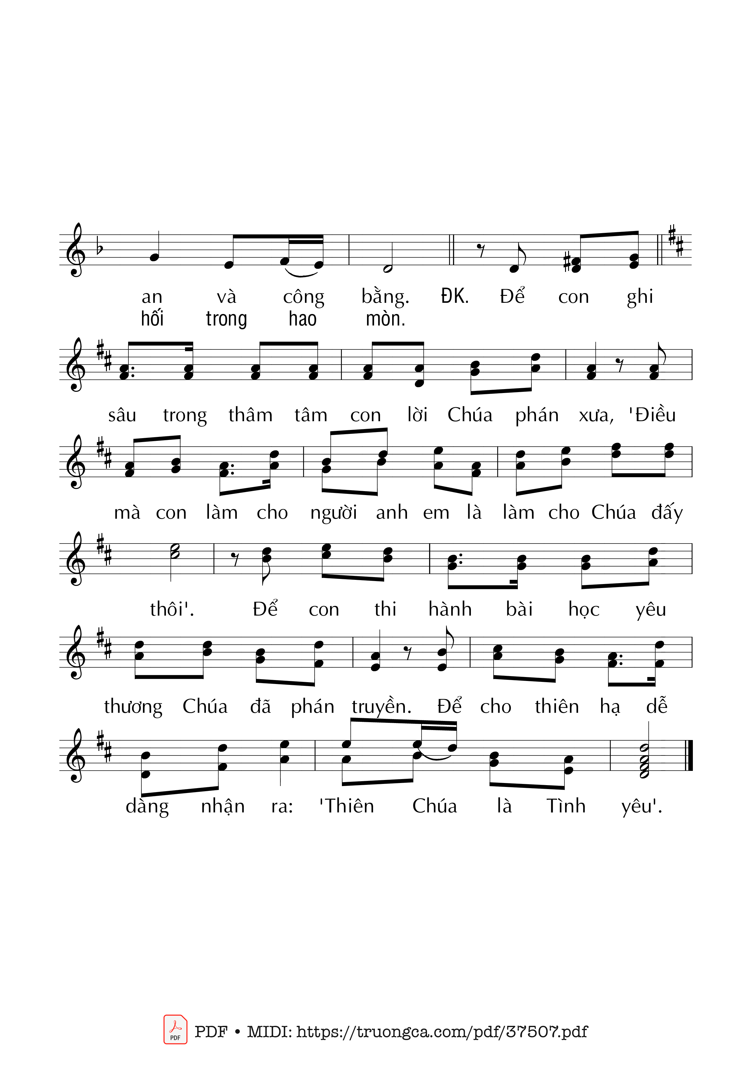 Page 2 of Sheet music PDF Cho Con Ánh Sáng Đức Tin - Duy Linh Phn