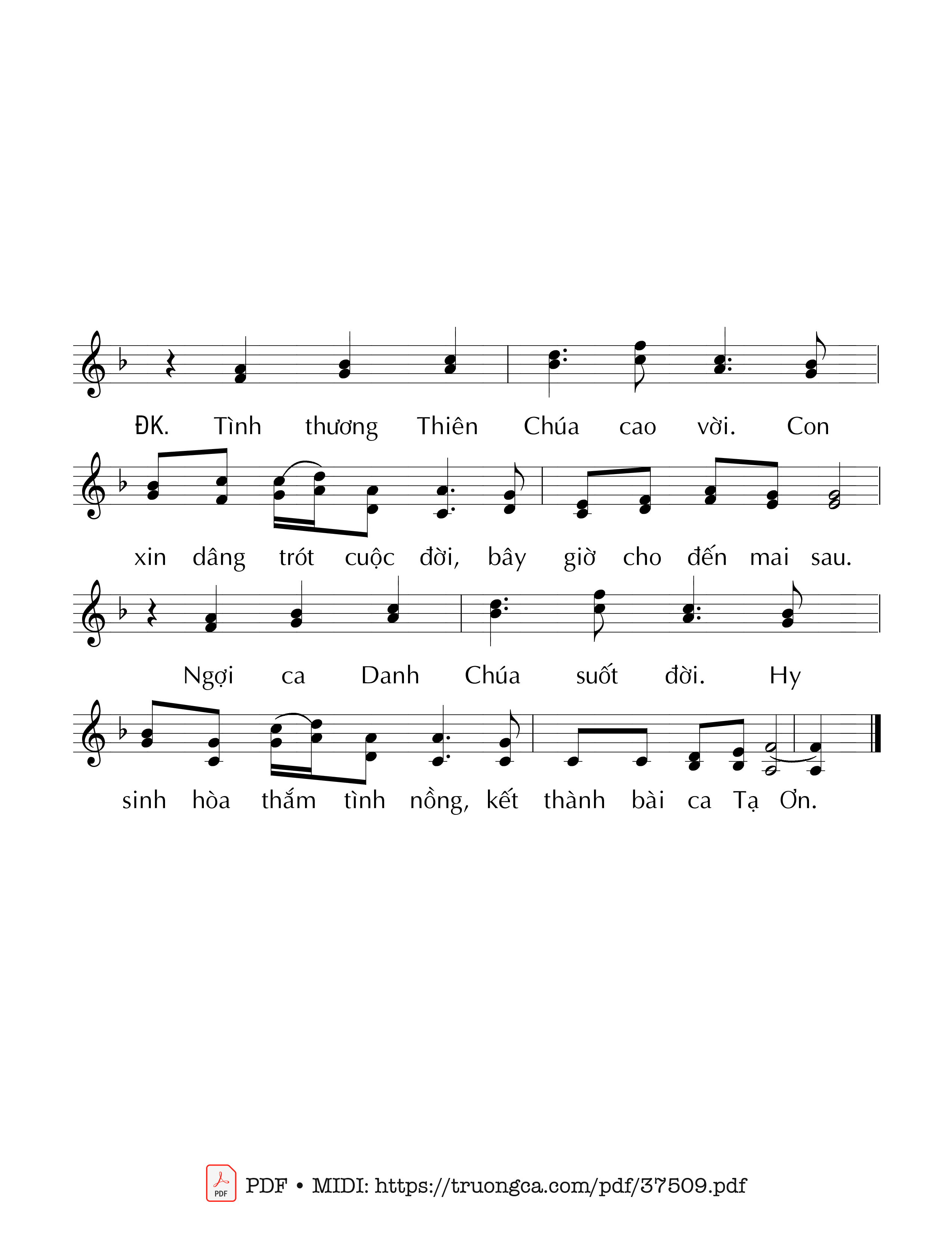 Page 2 of Sheet music PDF Bài Ca Cảm Tạ - Duy Linh Phn