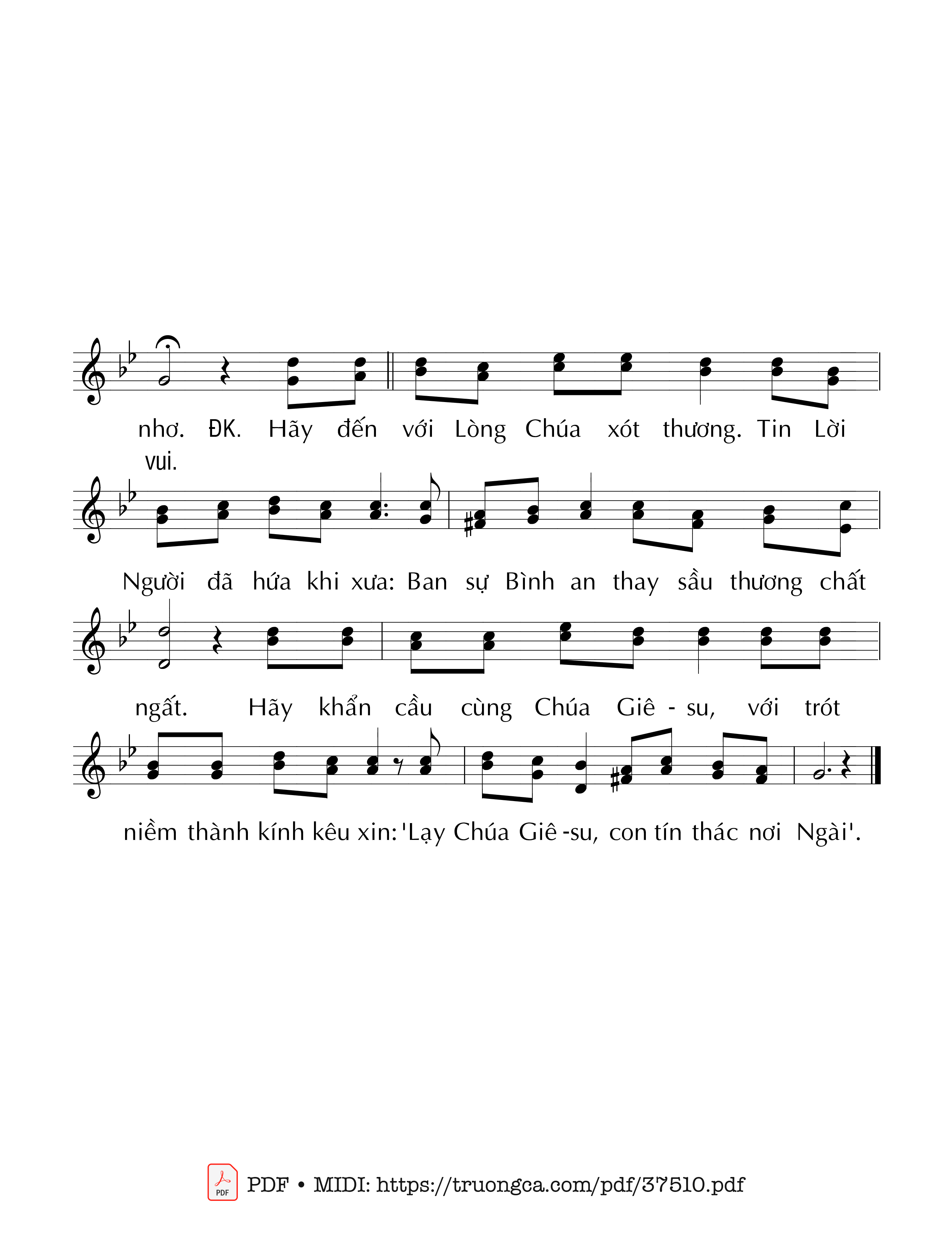 Page 2 of Sheet music PDF Đến Với Lòng Thương Xót Chúa - Duy Linh Phn