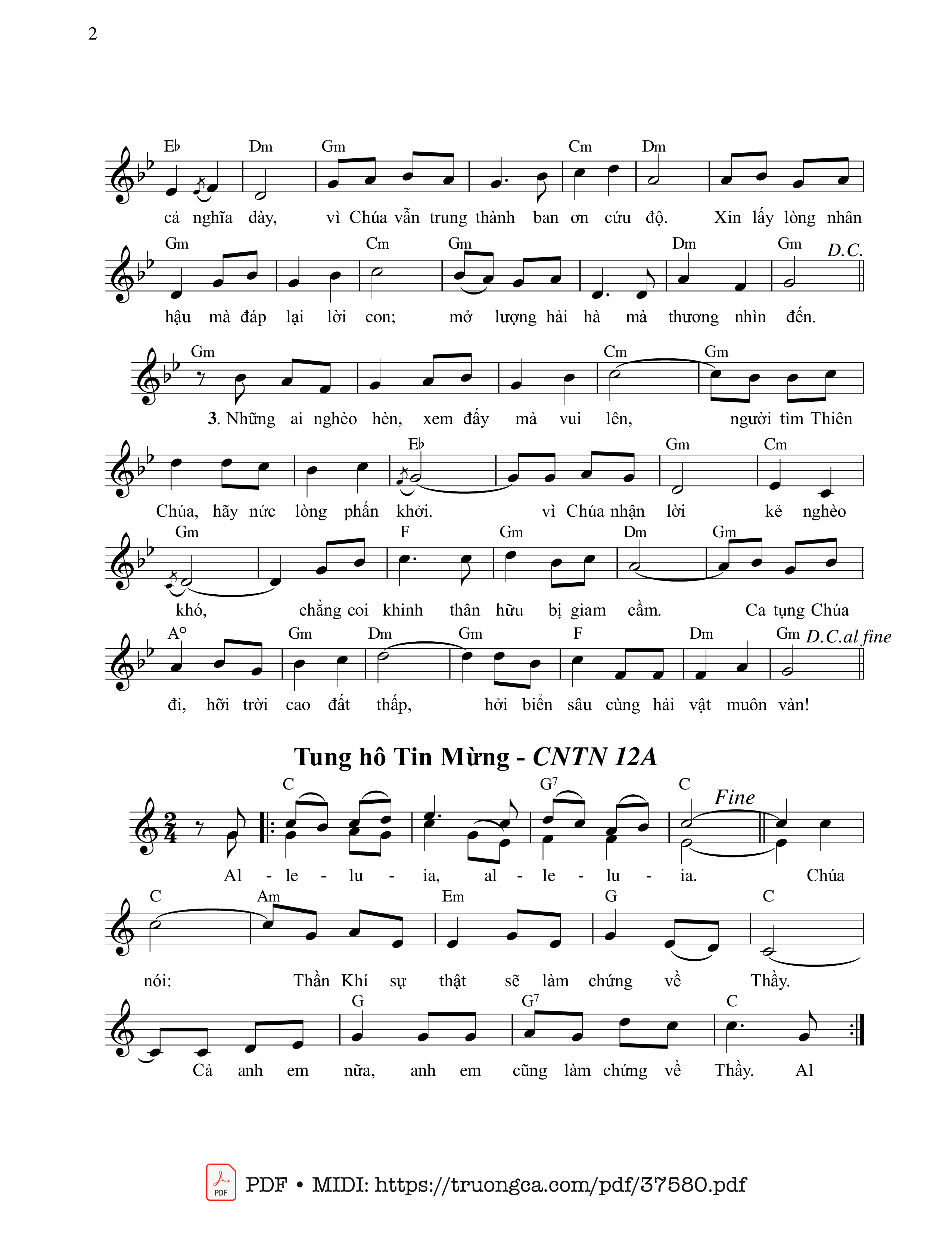 Page 2 of Sheet music PDF Thánh Vịnh 68, Xin Đáp Lại - Ngọc Cẩn