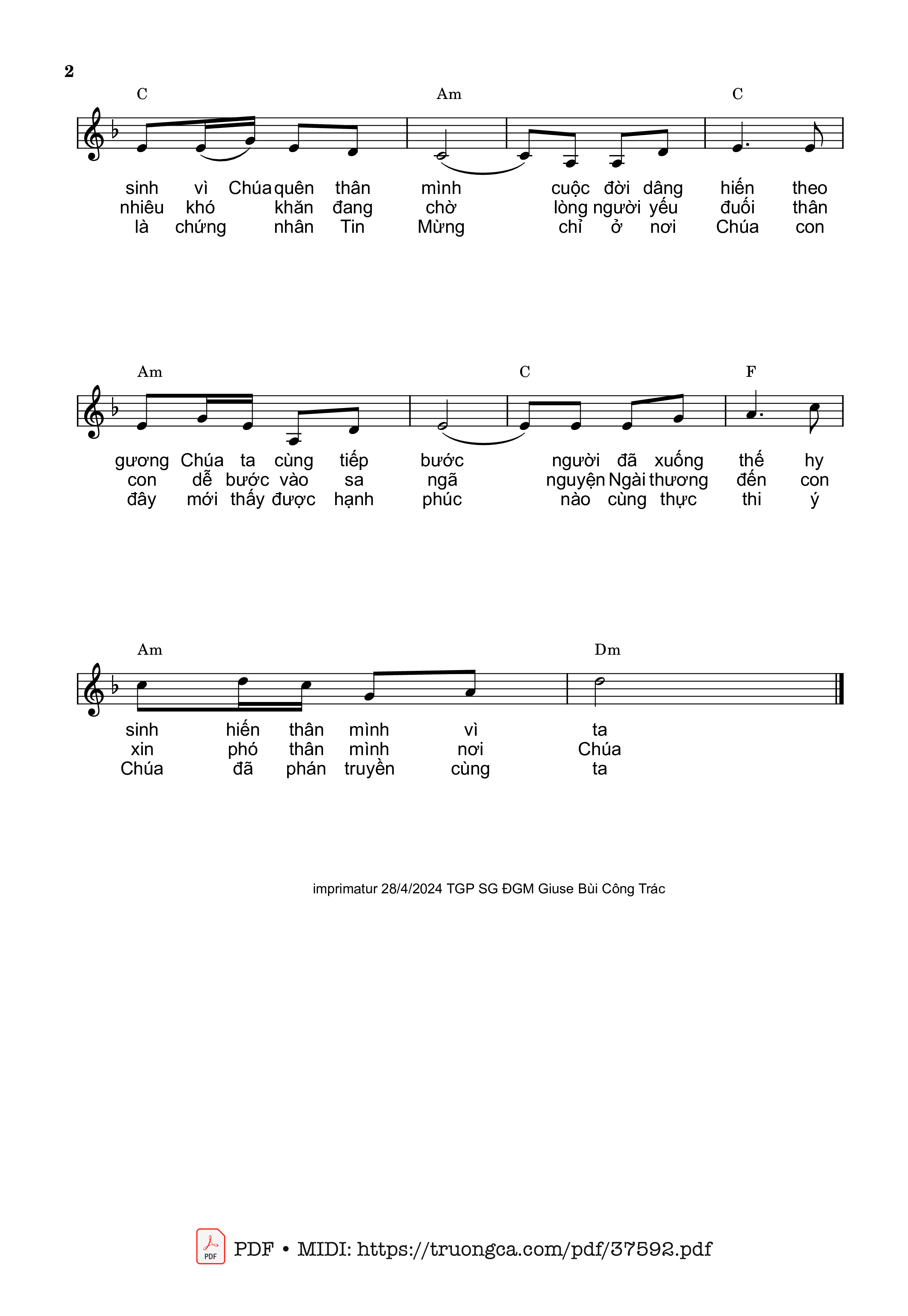 Page 2 of Sheet music PDF Từ Bỏ Chính Mình -  Thomas