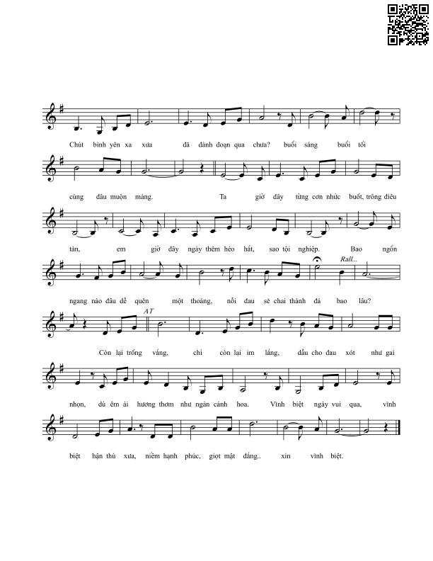 Page 2 of Sheet music PDF Bên bờ lãng quên - Vĩnh Điện