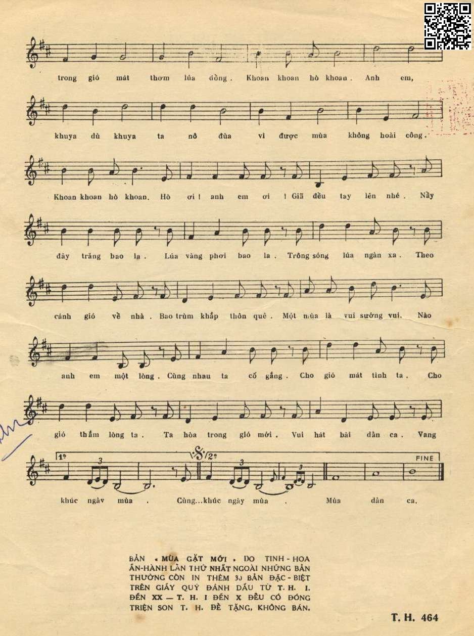 Page 3 of Sheet music PDF Mùa gặt mới - Thu Hồ