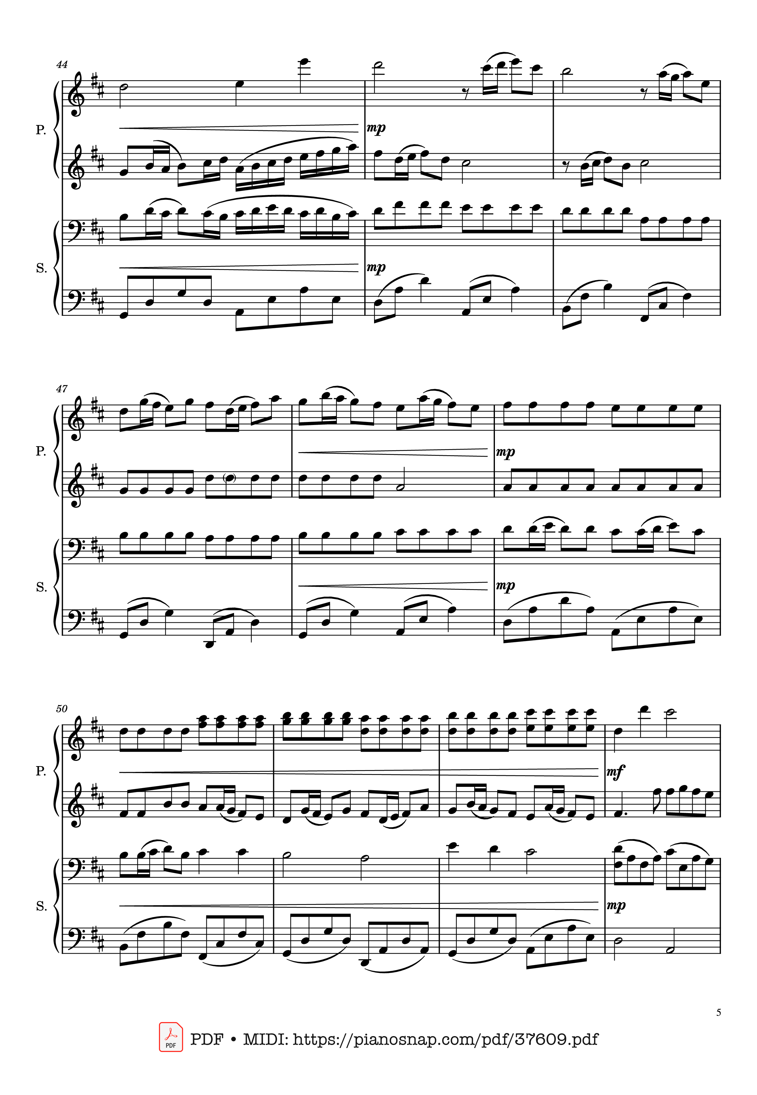 Page 5 of Sheet music PDF Piano Canon in D, Piano Duet, 4 Hands - Johann Pachelbel