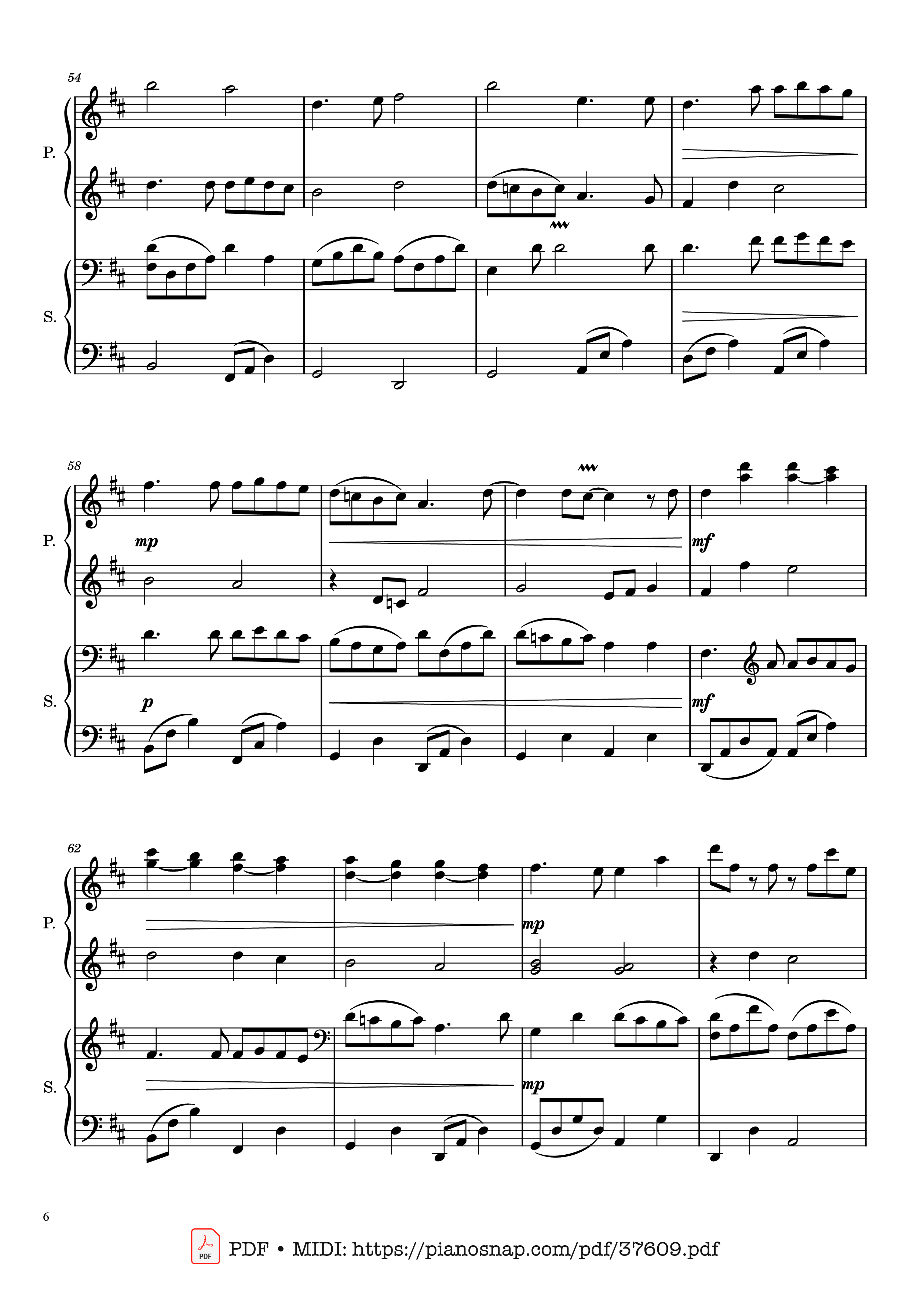 Page 6 of Sheet music PDF Piano Canon in D, Piano Duet, 4 Hands - Johann Pachelbel