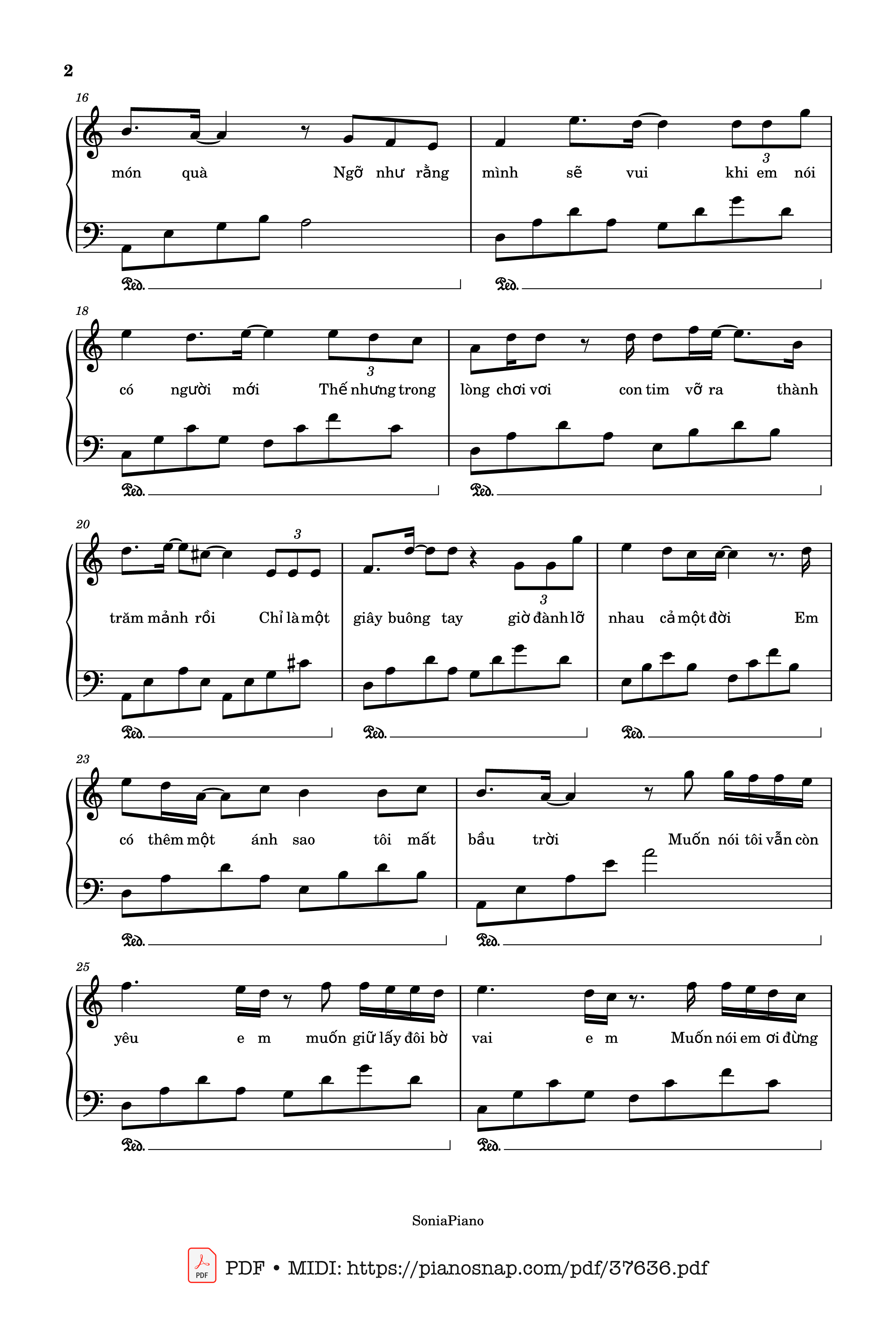 Page 2 of Sheet music PDF Ánh sao và bầu trời Piano - T.R.I x Cá