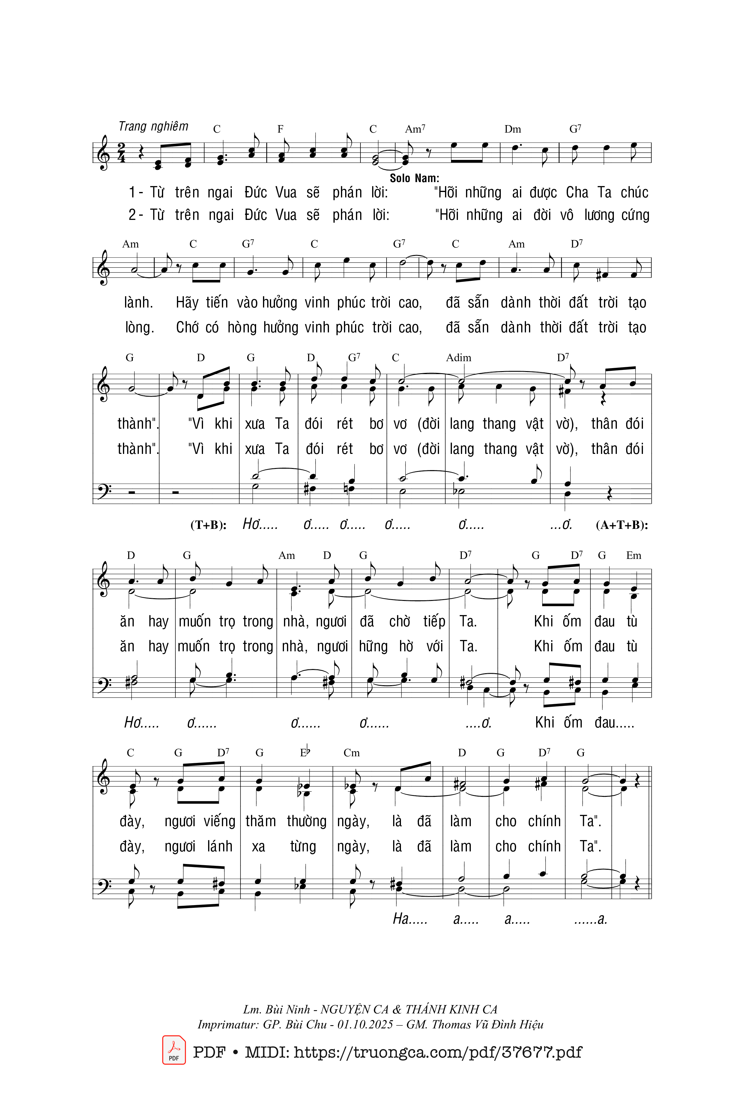 Page 3 of Sheet music PDF Vua Trời Ngự Tới - Bùi Ninh