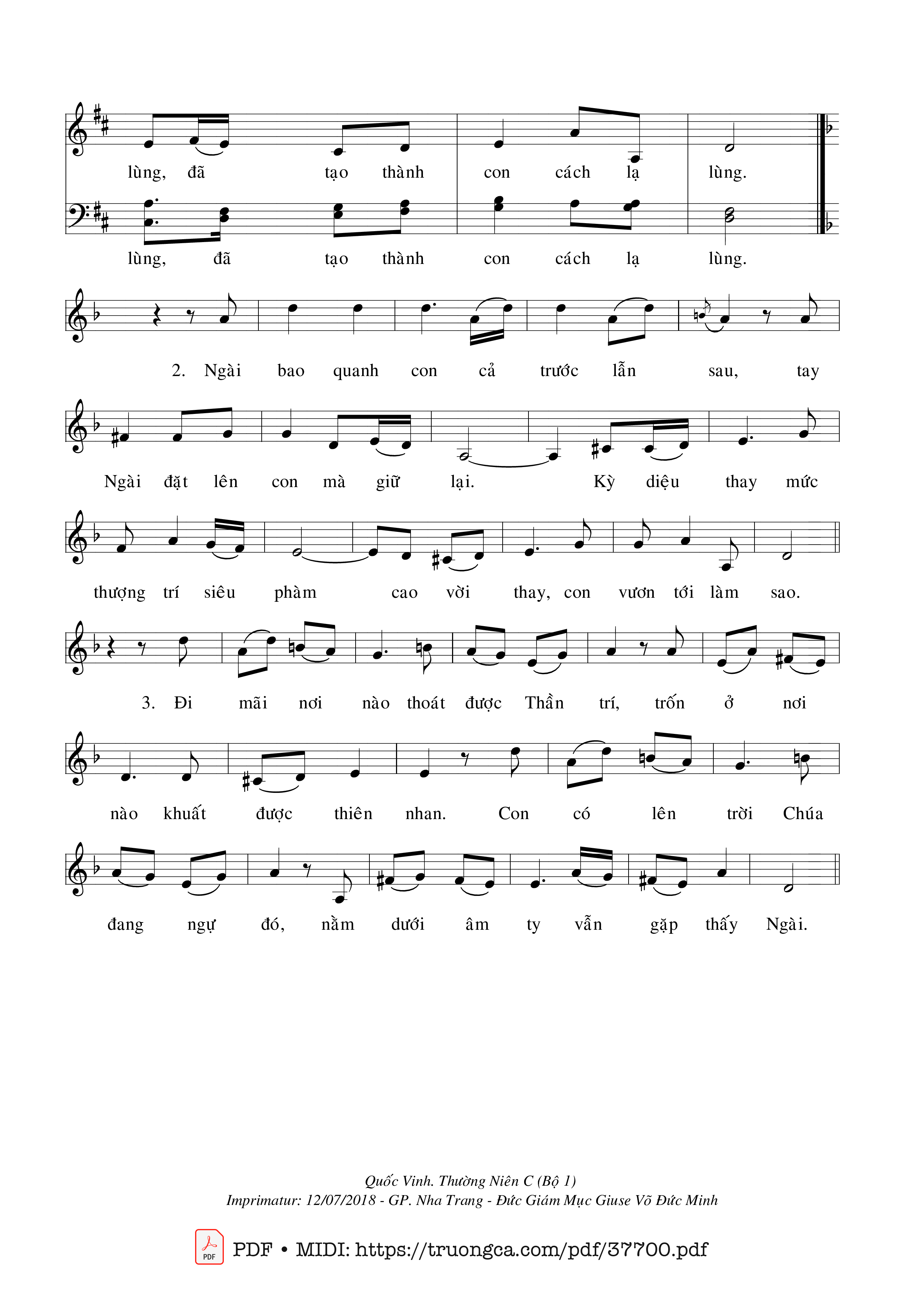 Page 2 of Sheet music PDF Thánh Vịnh 138, Chúa Thấy Mọi Sự - Quốc Vinh