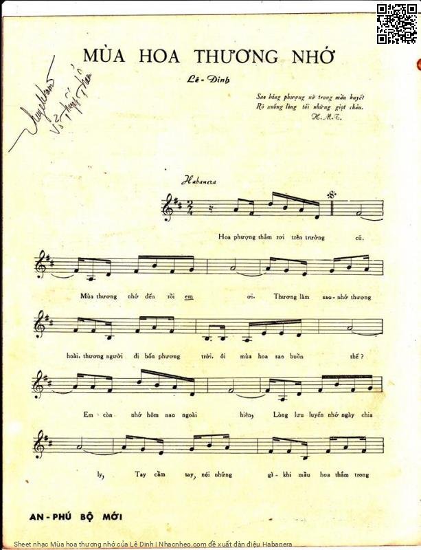 Page 2 of Sheet music PDF Mùa hoa thương nhớ - Lê Dinh