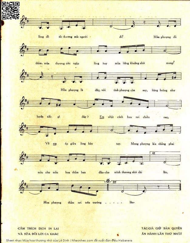 Page 3 of Sheet music PDF Mùa hoa thương nhớ - Lê Dinh
