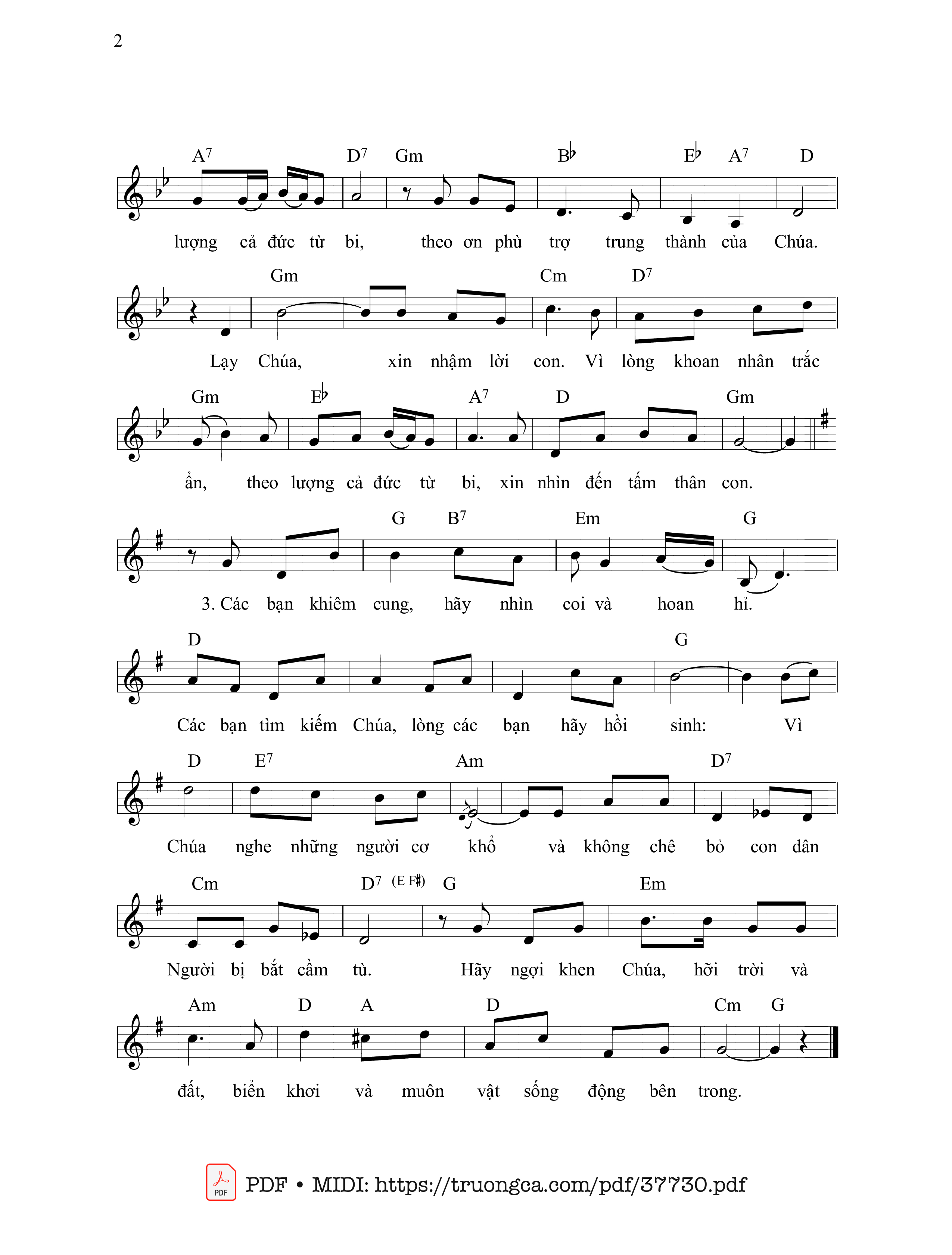 Page 2 of Sheet music PDF Thánh Vịnh 68, Cả Đức Từ Bi - Phùng Minh Mẫn