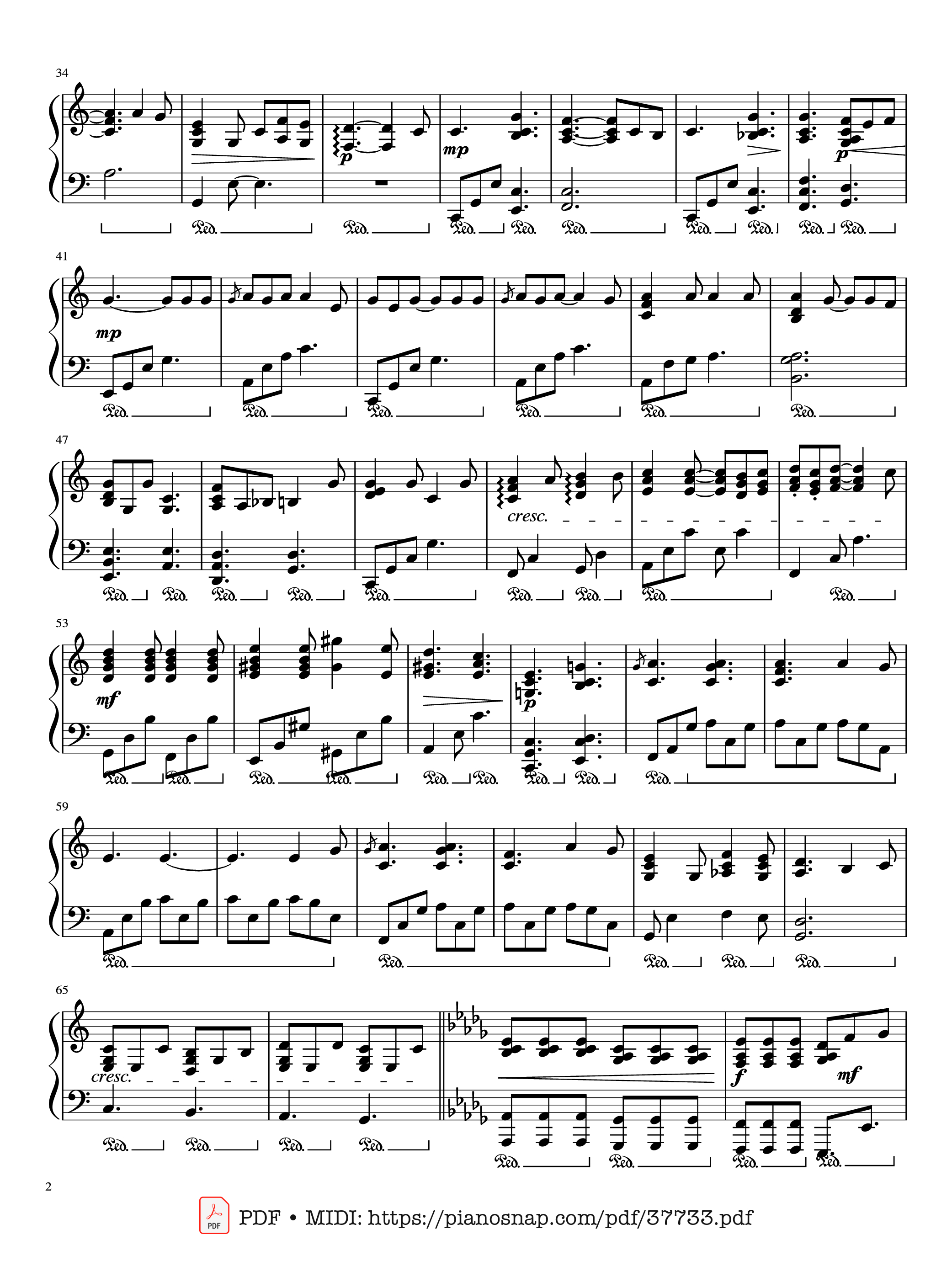 Page 2 of Sheet music PDF Piano Hallelujah Piano - Leonard Cohen
