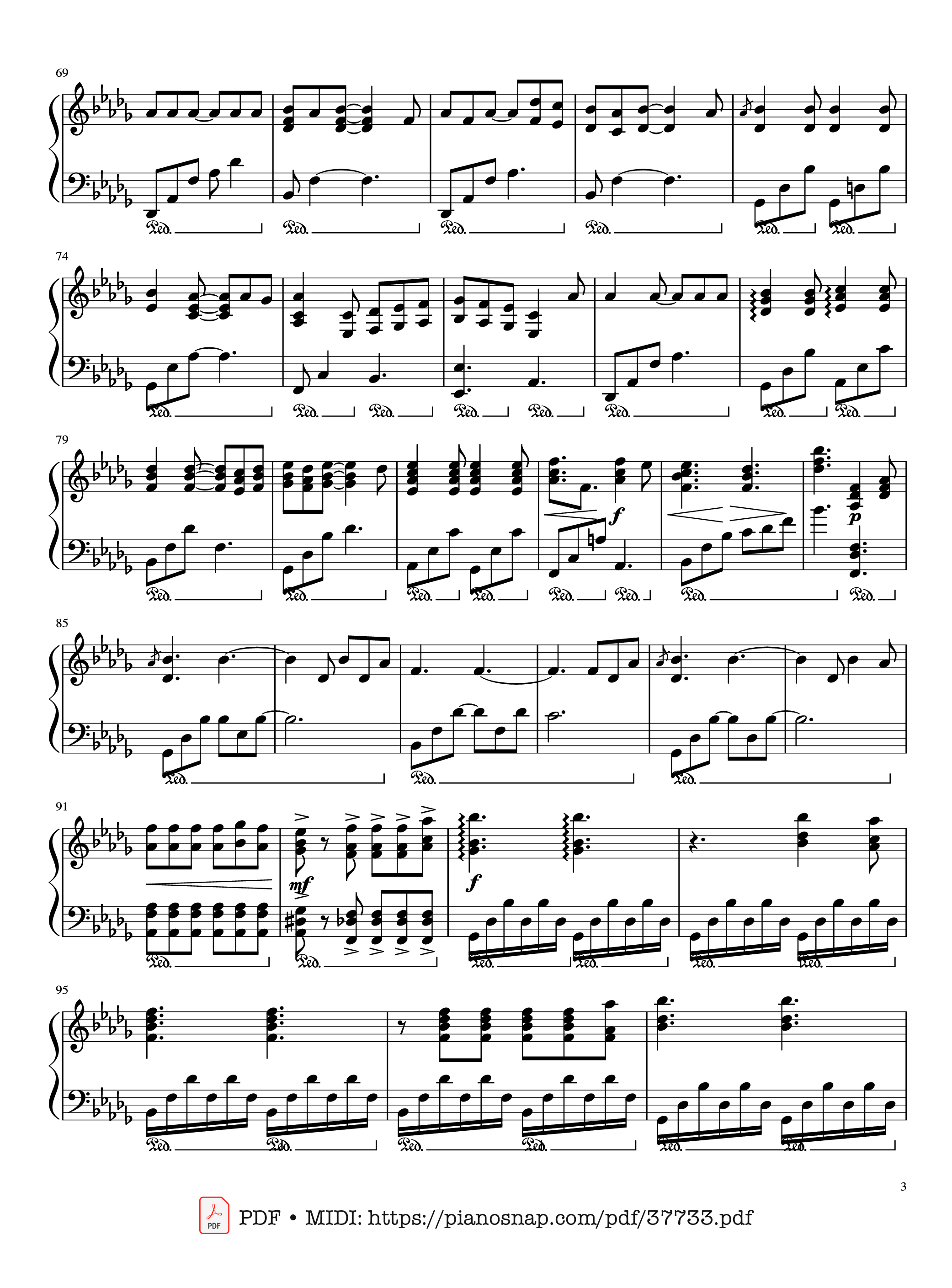Page 3 of Sheet music PDF Piano Hallelujah Piano - Leonard Cohen