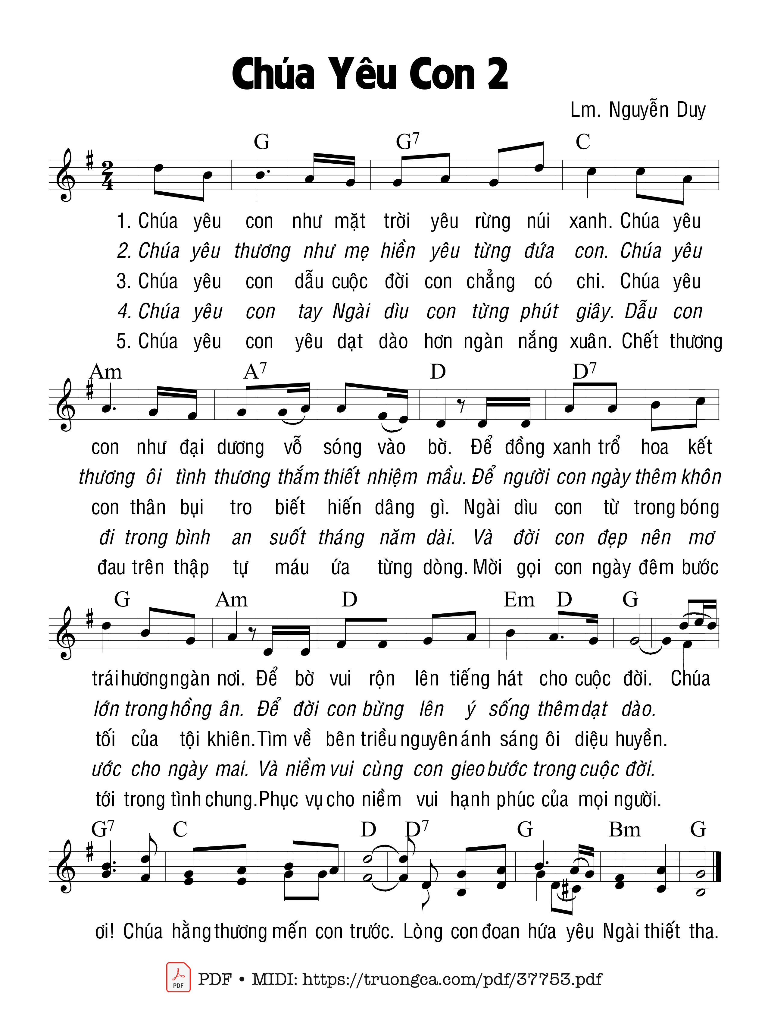 Chúa yêu con như mặt trời yêu rừng núi xanh, Trang 1