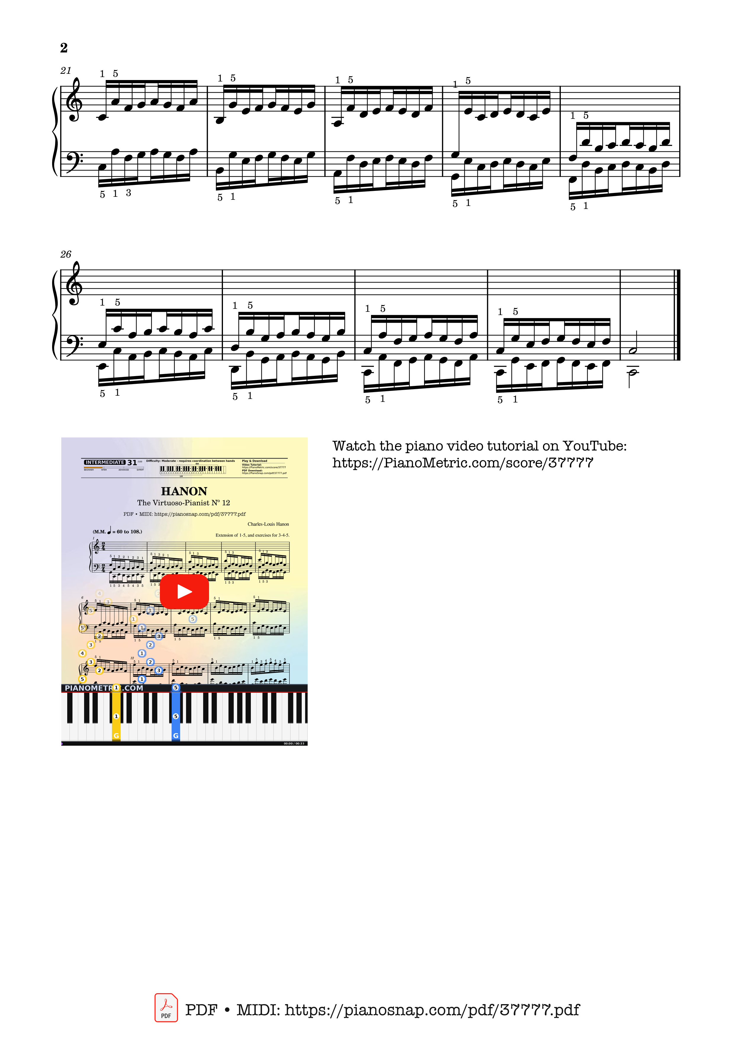 Page 2 of Sheet music PDF Hanon - The Virtuoso Pianist No. 12 - Charles-Louis Hanon
