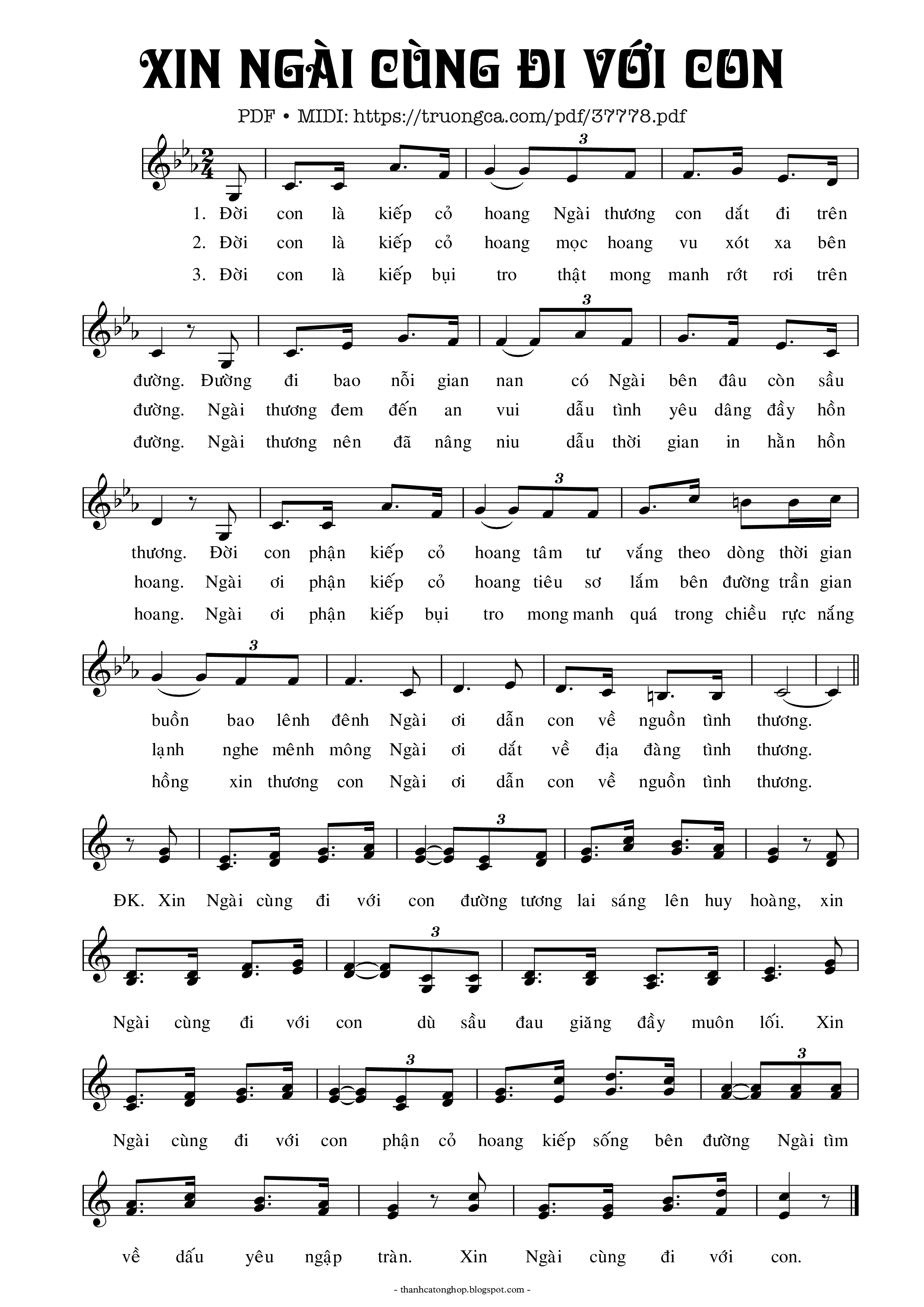 Page 1 of Sheet music PDF Xin Ngài Cùng Đi Với Con - Văn Chi