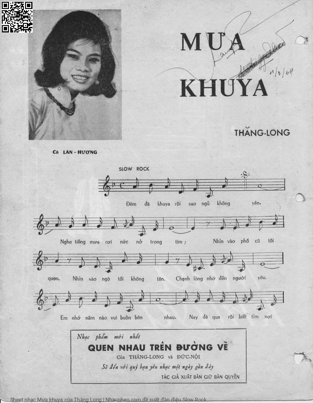 Page 6 of Sheet music PDF Mưa khuya - Thăng Long